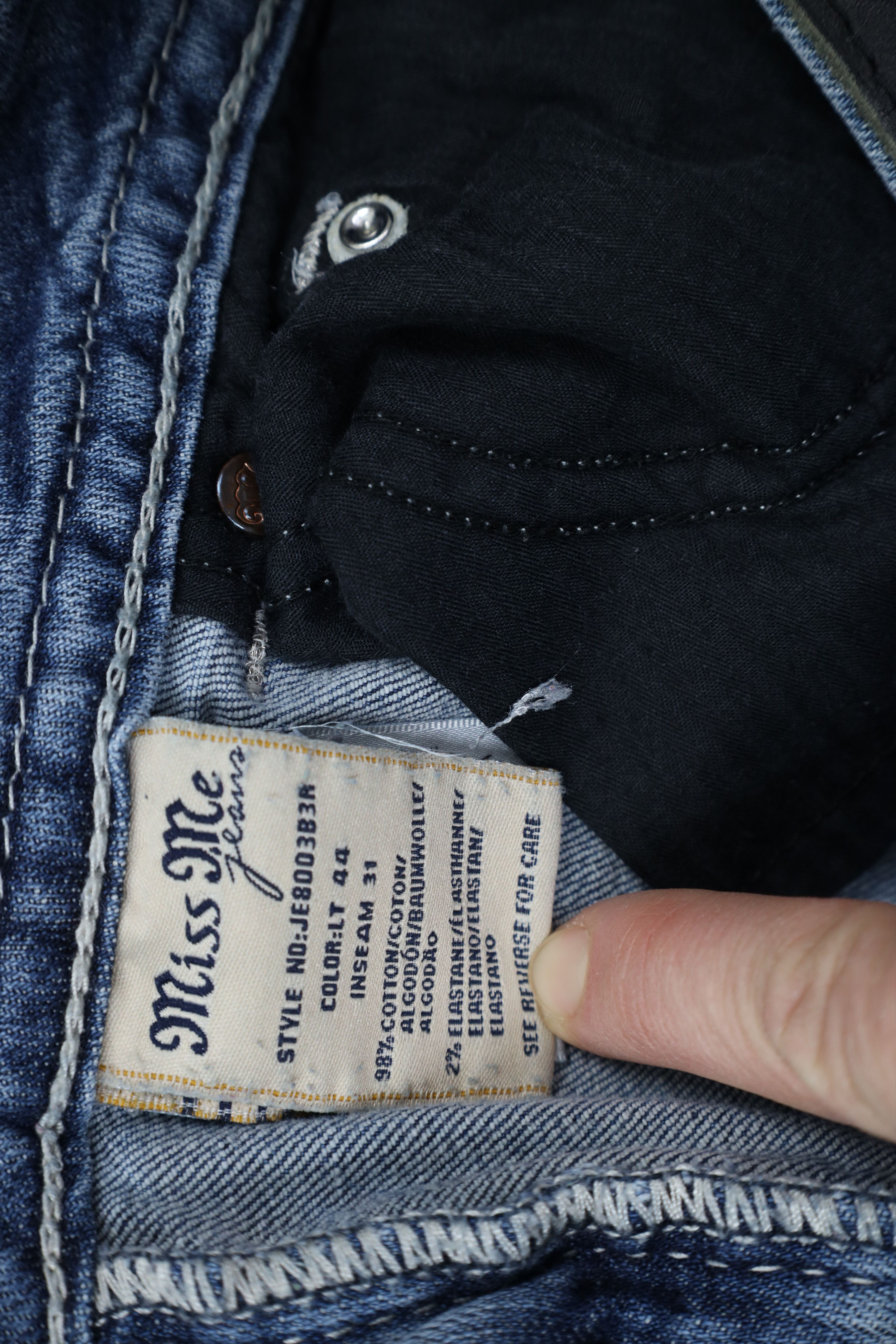 Miss Me × Vintage Miss Me Thick Stitch Sequin Flared Bootcut Denim Jeans Size 29" - 8 Thumbnail
