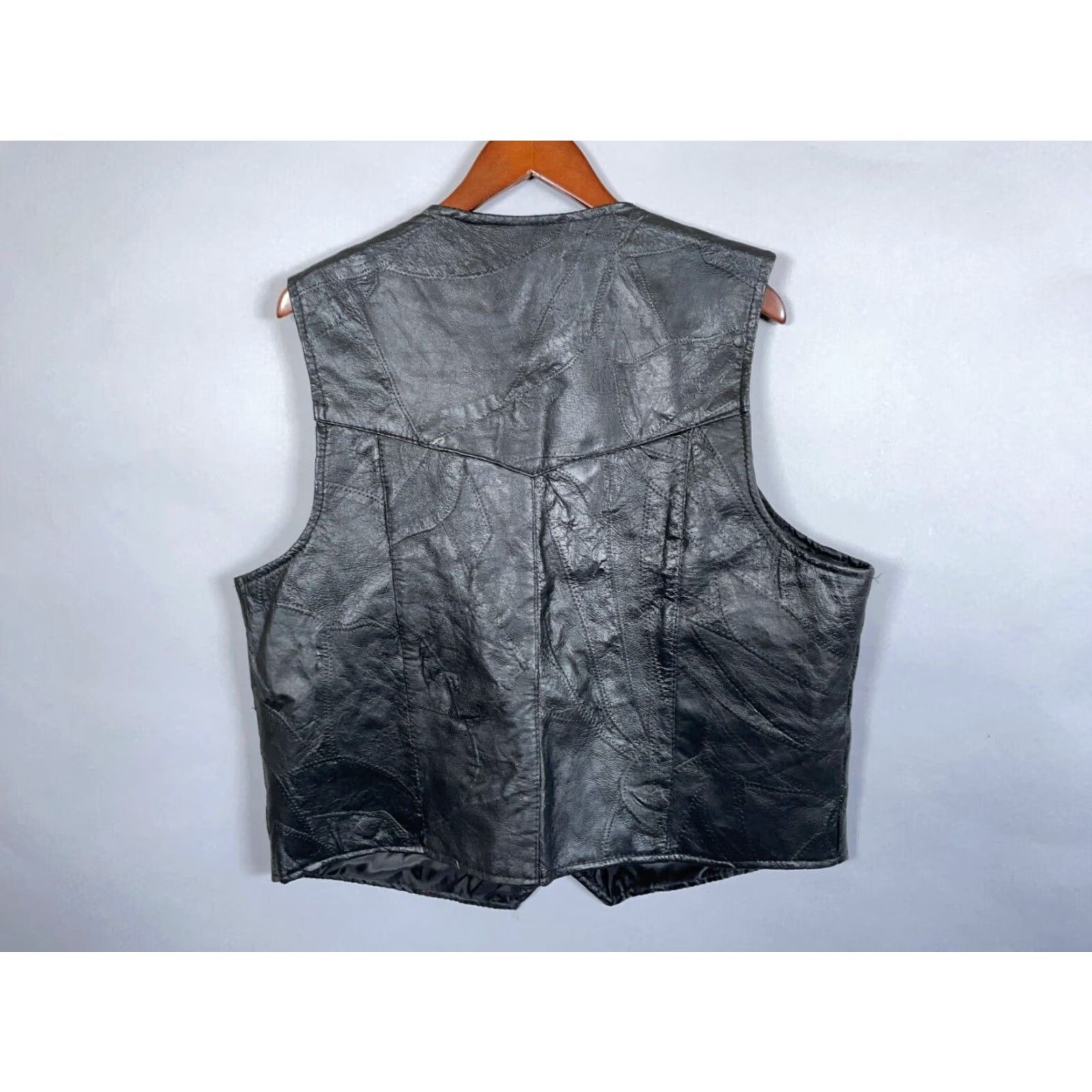 Vintage VINTAGE Leather Works Leather Vest Black Western Snap Button XL Men’s Adult Biker 90s Hipster Retro Steampunk Pockets Lined Vintage Mens XL Black Size US XL / EU 56 / 4 - 2 Thumbnail
