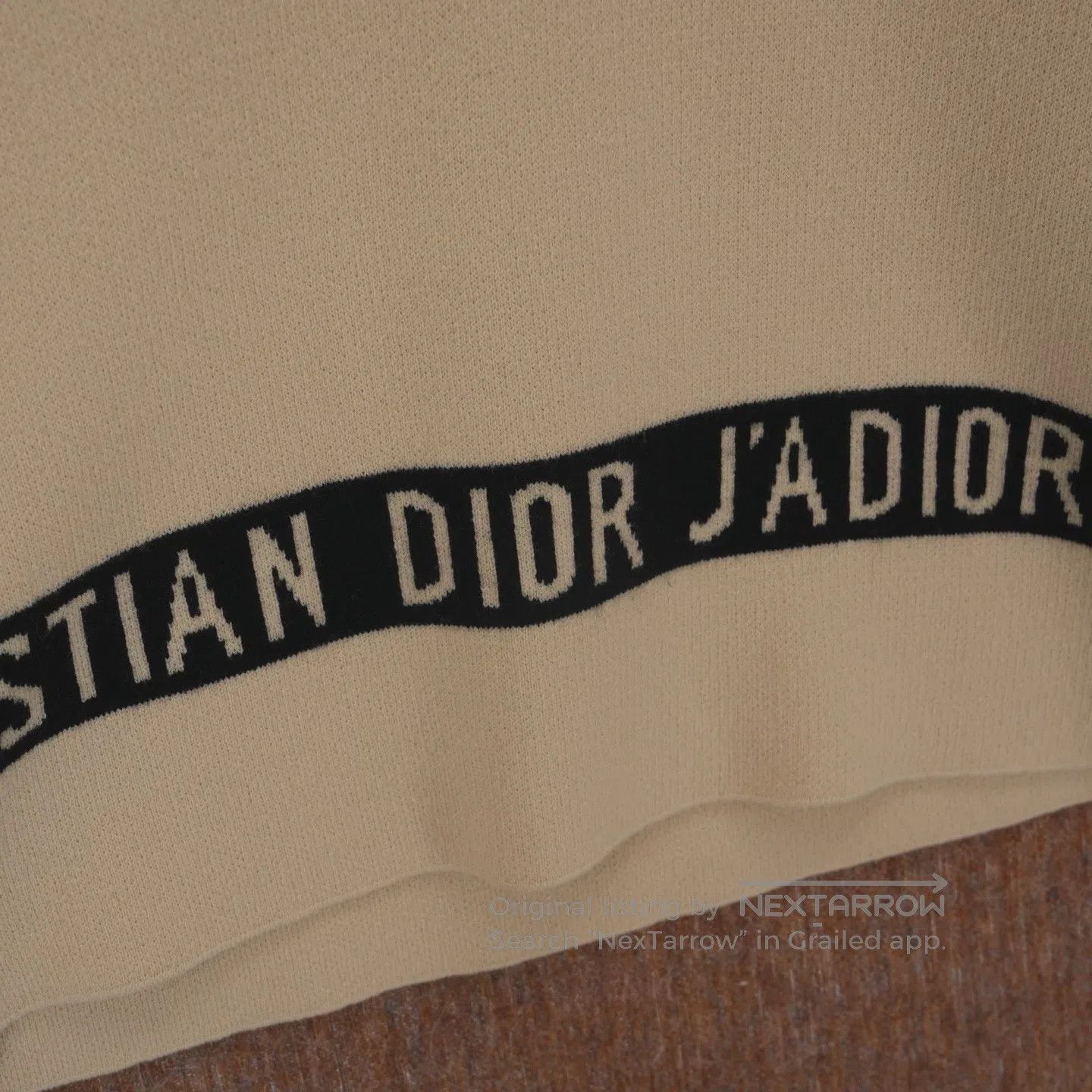 Dior Dior sizeF38 Beige Logo Striped Cashmere Sweater with Hood Size M / US 6-8 / IT 42-44 - 3 Thumbnail