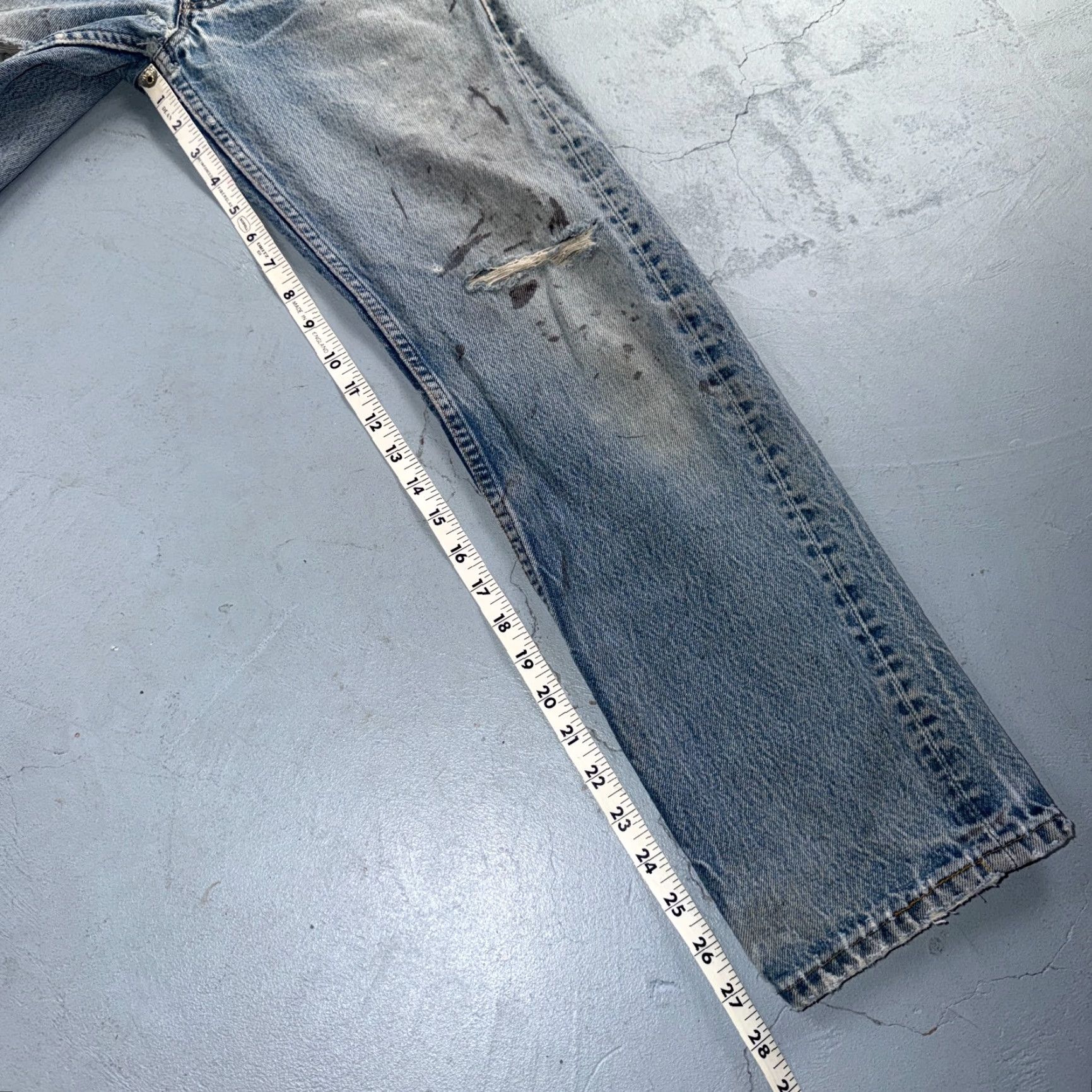 Levi's VINTAGE Levi's 501 Jeans Men USA 90s Light Blue 29x32 Straight Classic 5-Pocket Denim Cotton Size US 29 - 6 Thumbnail