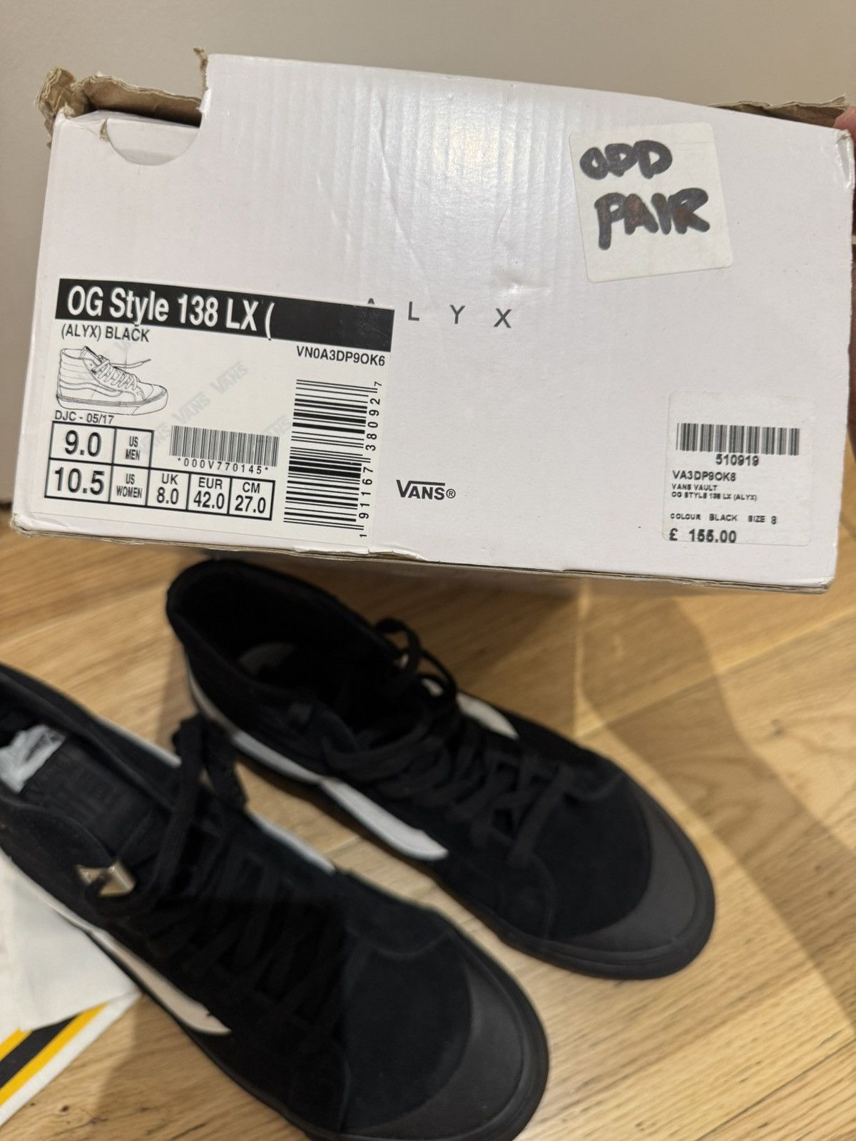 Alyx × Vans ALYX x VANS VAULT Collaboration OG Sk8-Hi LX in Black Size US 9 / EU 42 - 4 Thumbnail