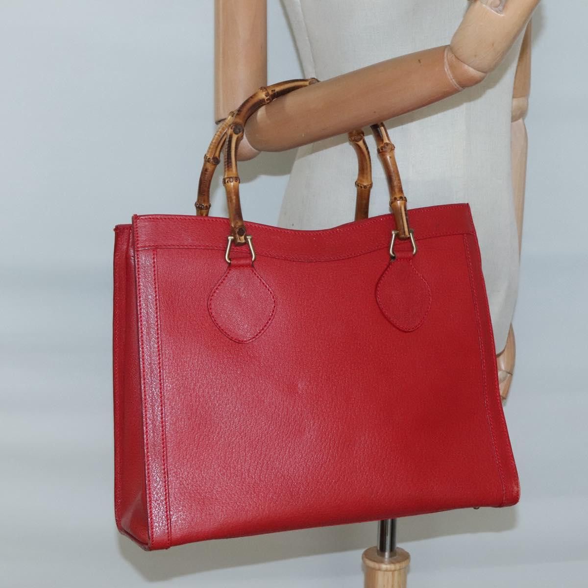 Gucci GUCCI Bamboo Hand Bag Leather Red Gold 002 2853 0260 0 Size ONE SIZE - 22 Thumbnail