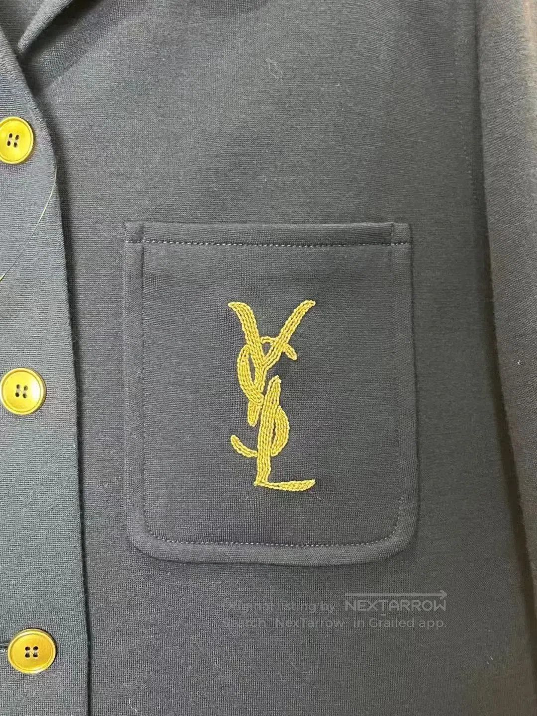 Saint Laurent Paris SLP Gold Logo Shirt. Size US XXS / EU 40 - 3 Thumbnail