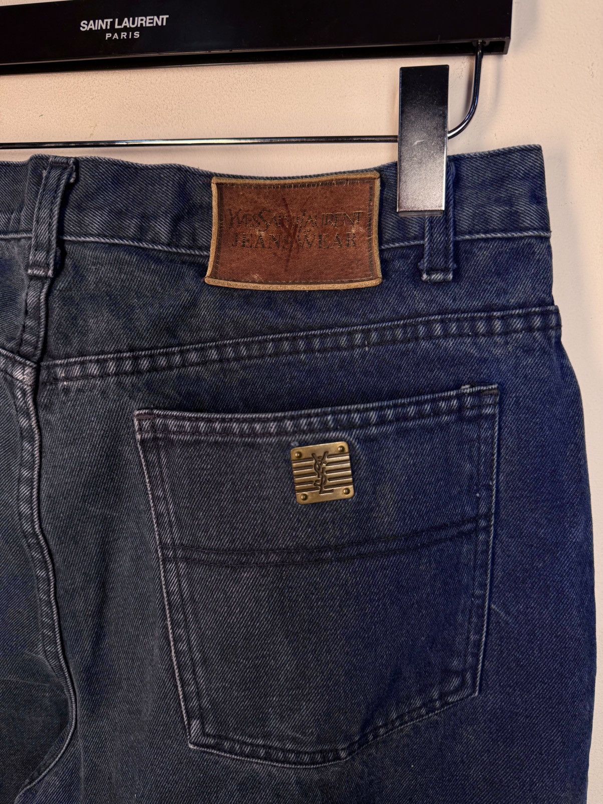 Yves Saint Laurent 90s 34x34 Vintage YSL Jeans Denim Pants Metal Logo Selvedge Size US 34 / EU 50 - 1 Thumbnail