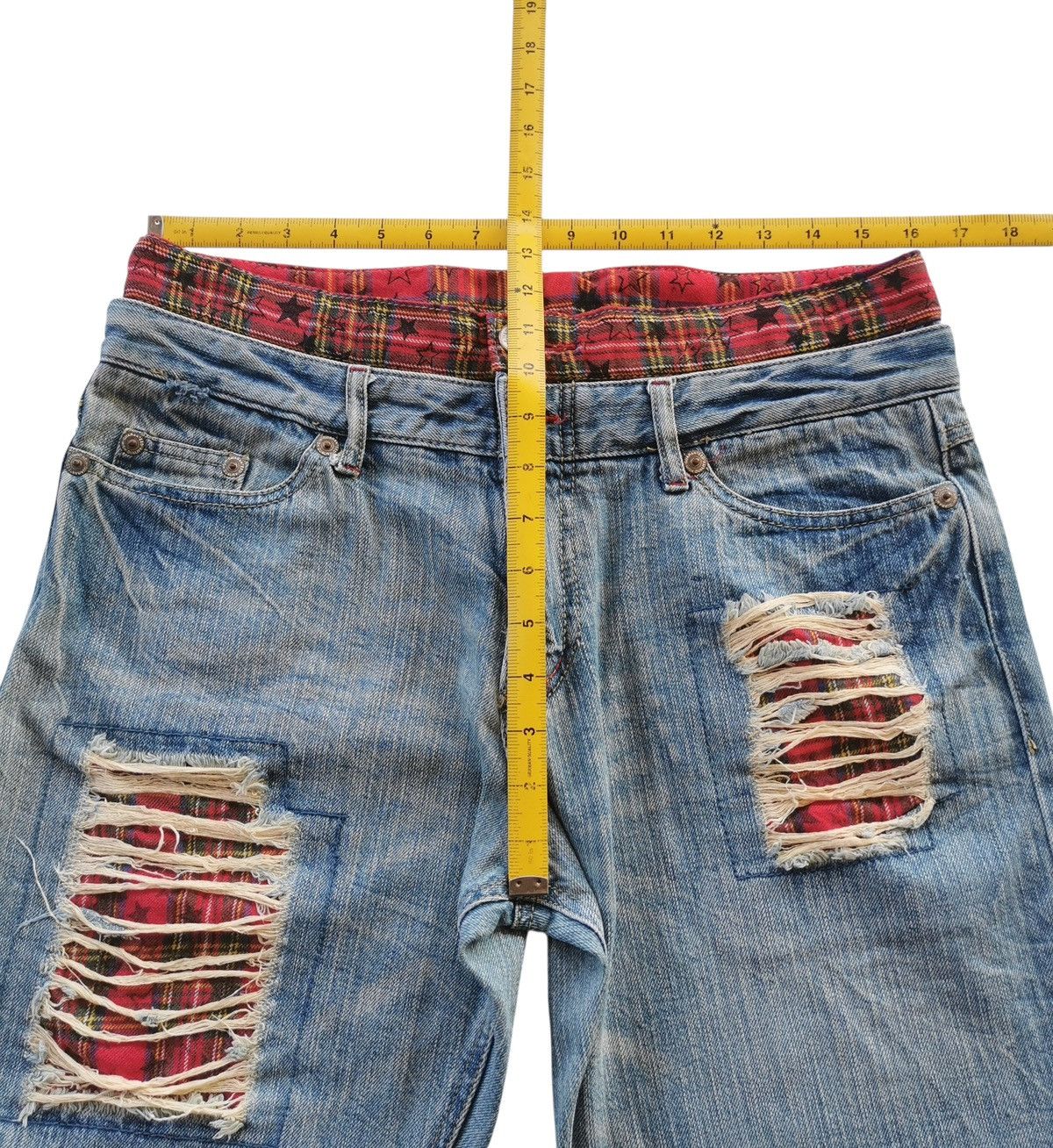14th Addiction Double Waist Patches Statement Fashion Clawmark Jeans 32x30 Size US 32 / EU 48 - 8 Thumbnail