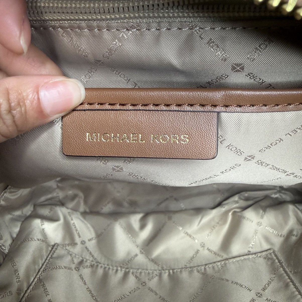 Michael Kors Michael Kors Brown Pebbled Leather Backpack with Gold Size ONE SIZE - 6 Thumbnail