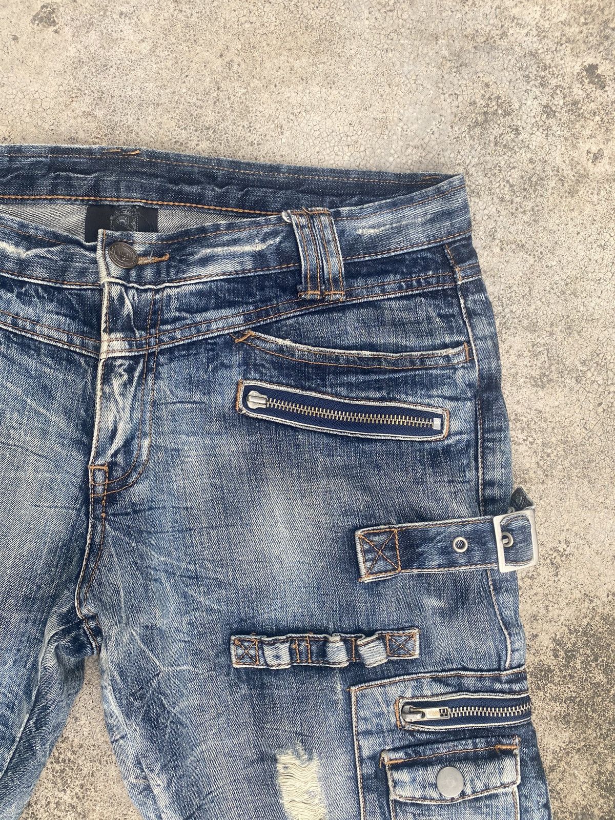 If Six Was Nine × Japanese Brand Flare Jeans Semantic Design Cargo Multipocket Bootcut Size US 33 - 9 Thumbnail
