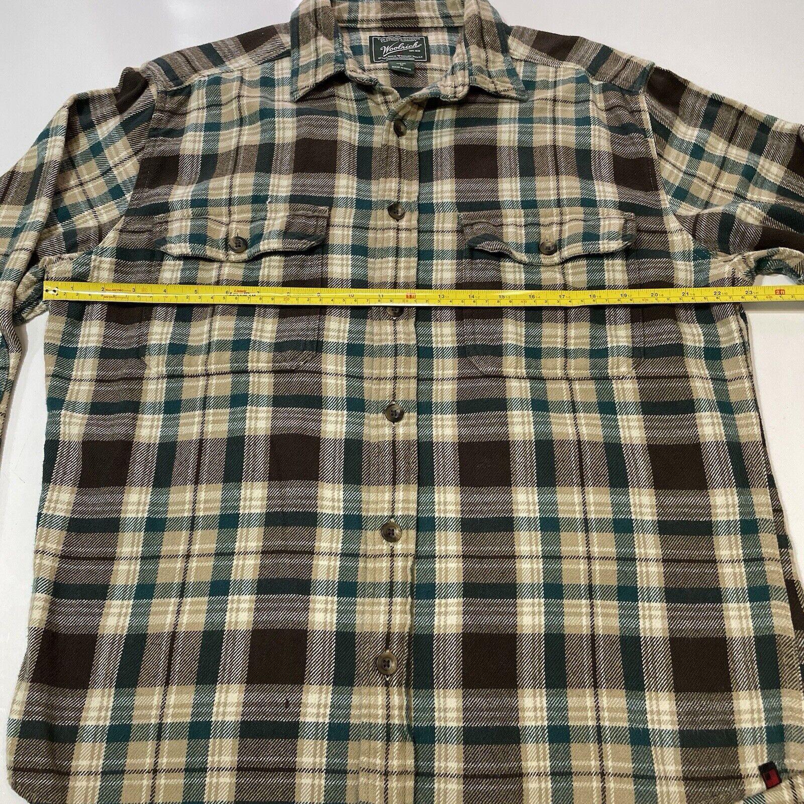 Woolrich Woolen Mills Woolrich Men's Green Blue Plaid Flannel Shirt Size M Outdoor Size US M / EU 48-50 / 2 - 5 Thumbnail