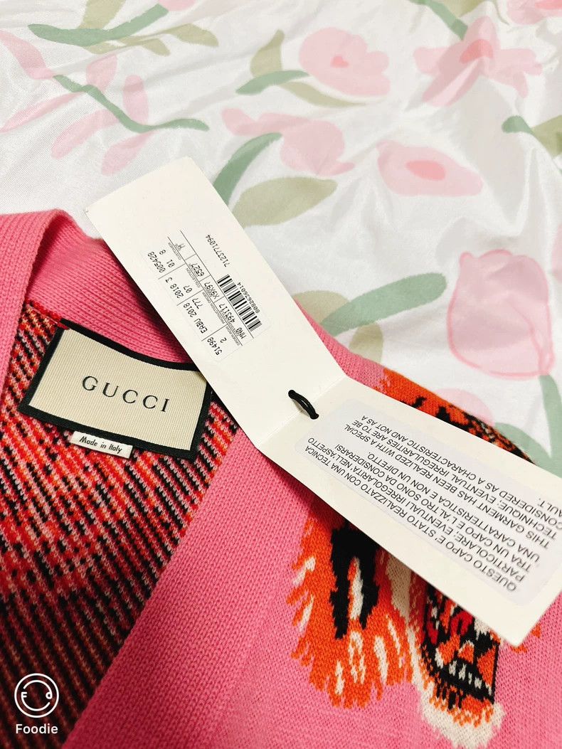 Gucci Gucci Pink tiger head sweater cardigan jacket Size US M / EU 48-50 / 2 - 3 Thumbnail