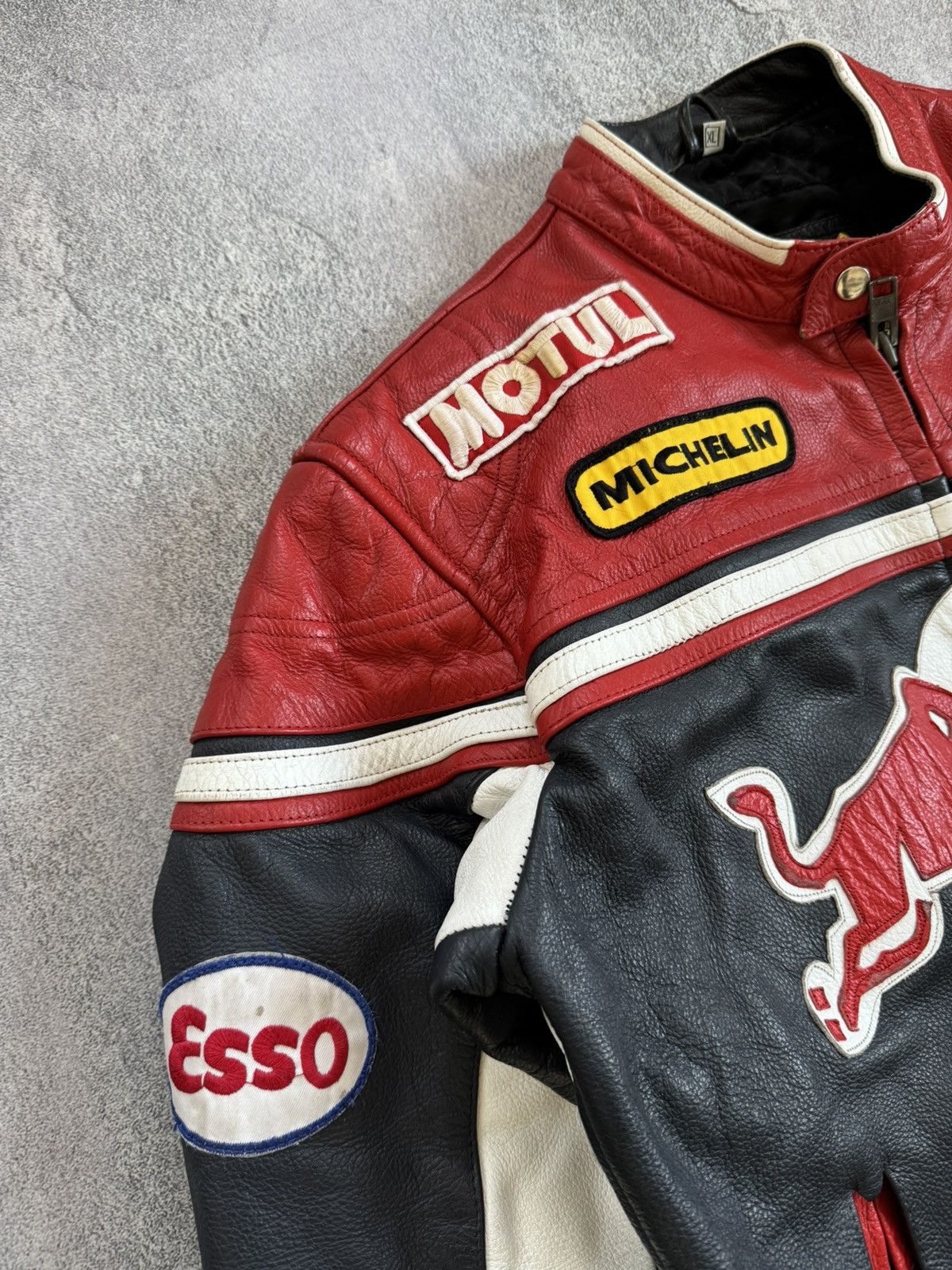 Red Bull Red Bull XL genuine leather racing motorcycle jacket biker Size US XL / EU 56 / 4 - 3 Thumbnail