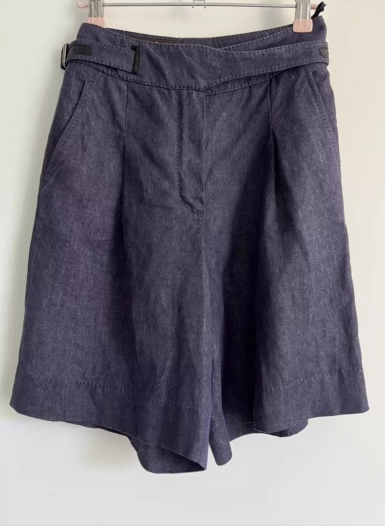 Loro Piana LORO PIANA Flax shorts with leather patch Size 25" / US 0 / IT 36 - 1 Thumbnail