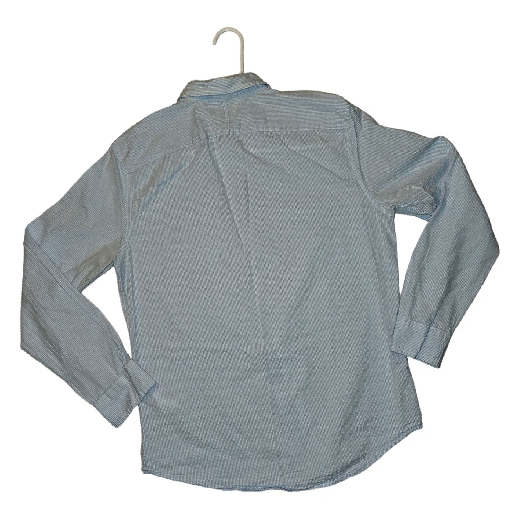 Banana Republic Banana Republic Shirt Button-Up Long Sleeve Men Adult Large Blue Check Slim Fit Casual Business Travel 43 in Chest Button-Down Collared Size US L / EU 52-54 / 3 - 6 Thumbnail