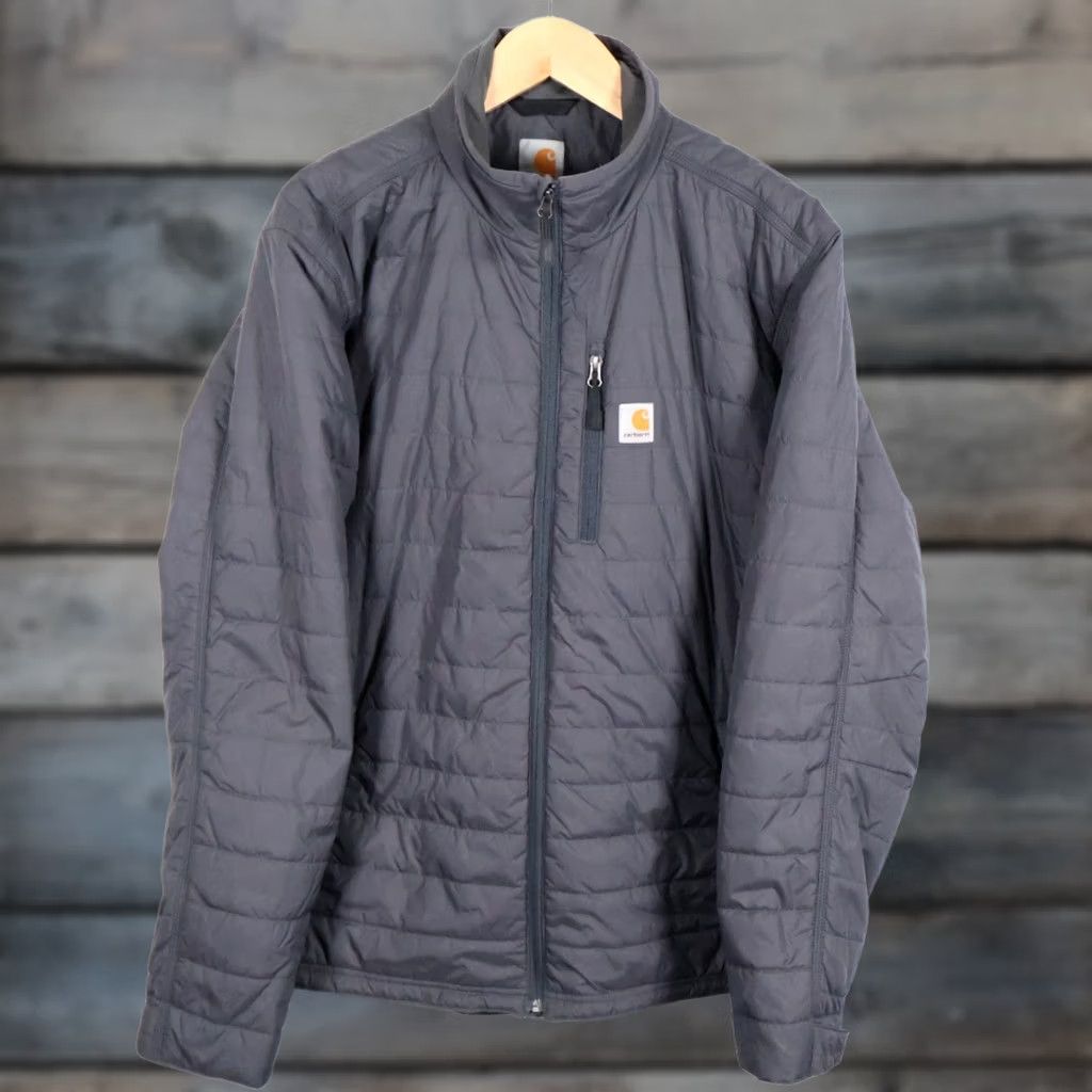 Carhartt Carhartt Gilliam Jacket Men's XL Tall Gray Rain Defender Puffer Quilted Full Zip Insulated Lined Pocket 102208 Size US XL / EU 56 / 4 - 1 Thumbnail