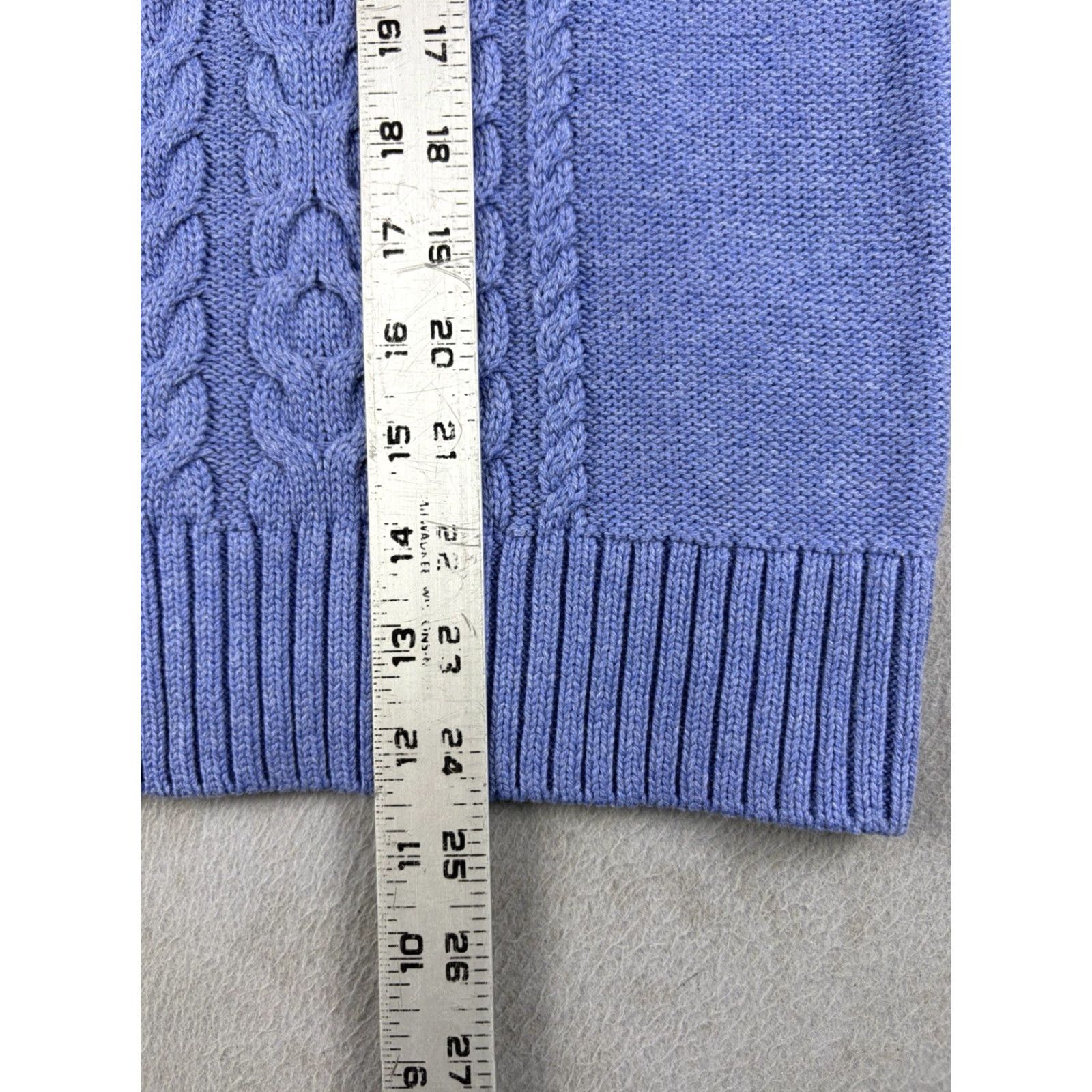 Vintage LL Bean Sweater Women’s Full Zip Petite Size L Blue Cable Knit Outdoors NEW Size L / US 10 / IT 46 - 7 Thumbnail