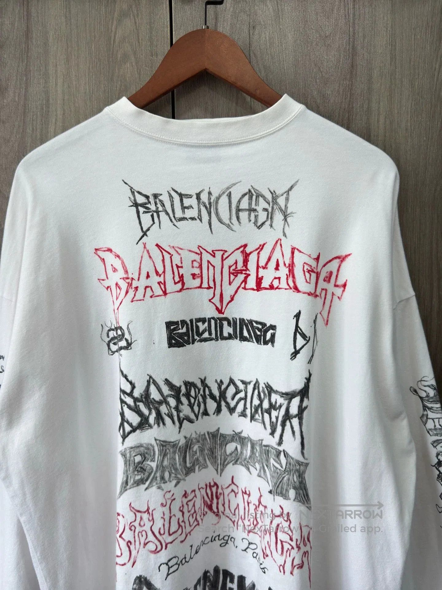 Balenciaga Balenciaga Graffiti Long Sleeve T-shirt. Size US XXS / EU 40 - 5 Thumbnail
