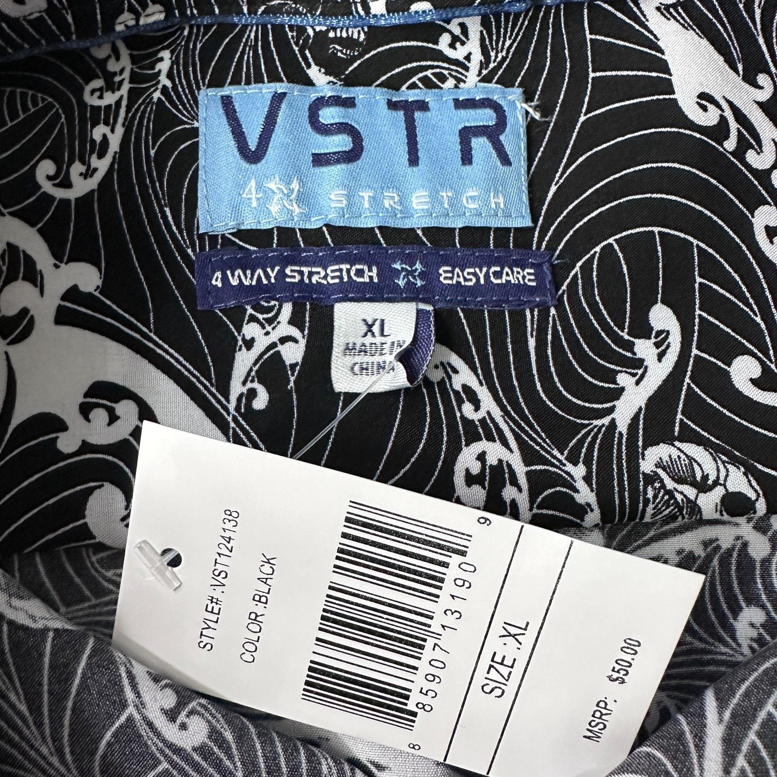 VSTR VSTR Shirt Men’s XL Black White Skull Wave 4 Way Short New Size US XL / EU 56 / 4 - 7 Thumbnail