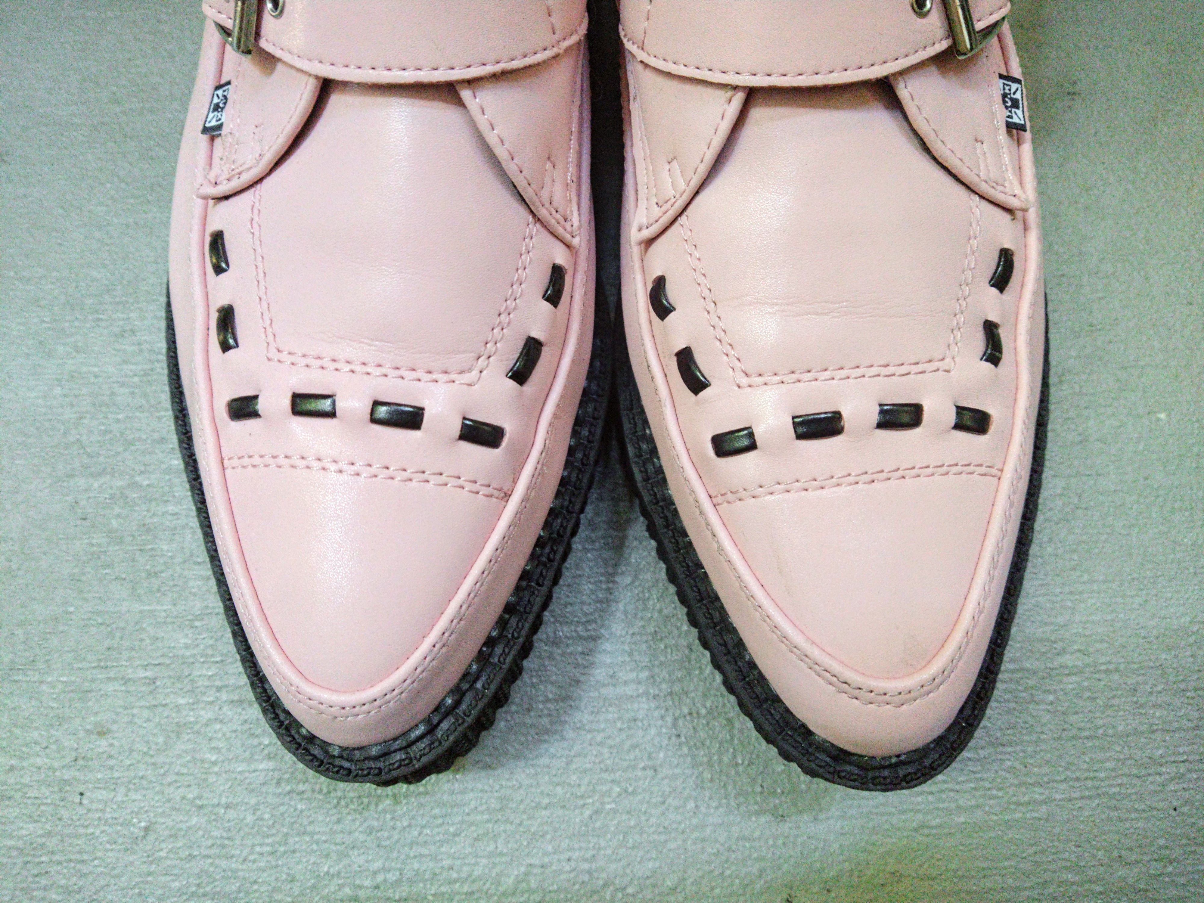 T.U.K. Footwear T.U.K. Creepers Pink Size 9 Buckle Platform Punk Black Size US 9 / EU 42 - 4 Thumbnail