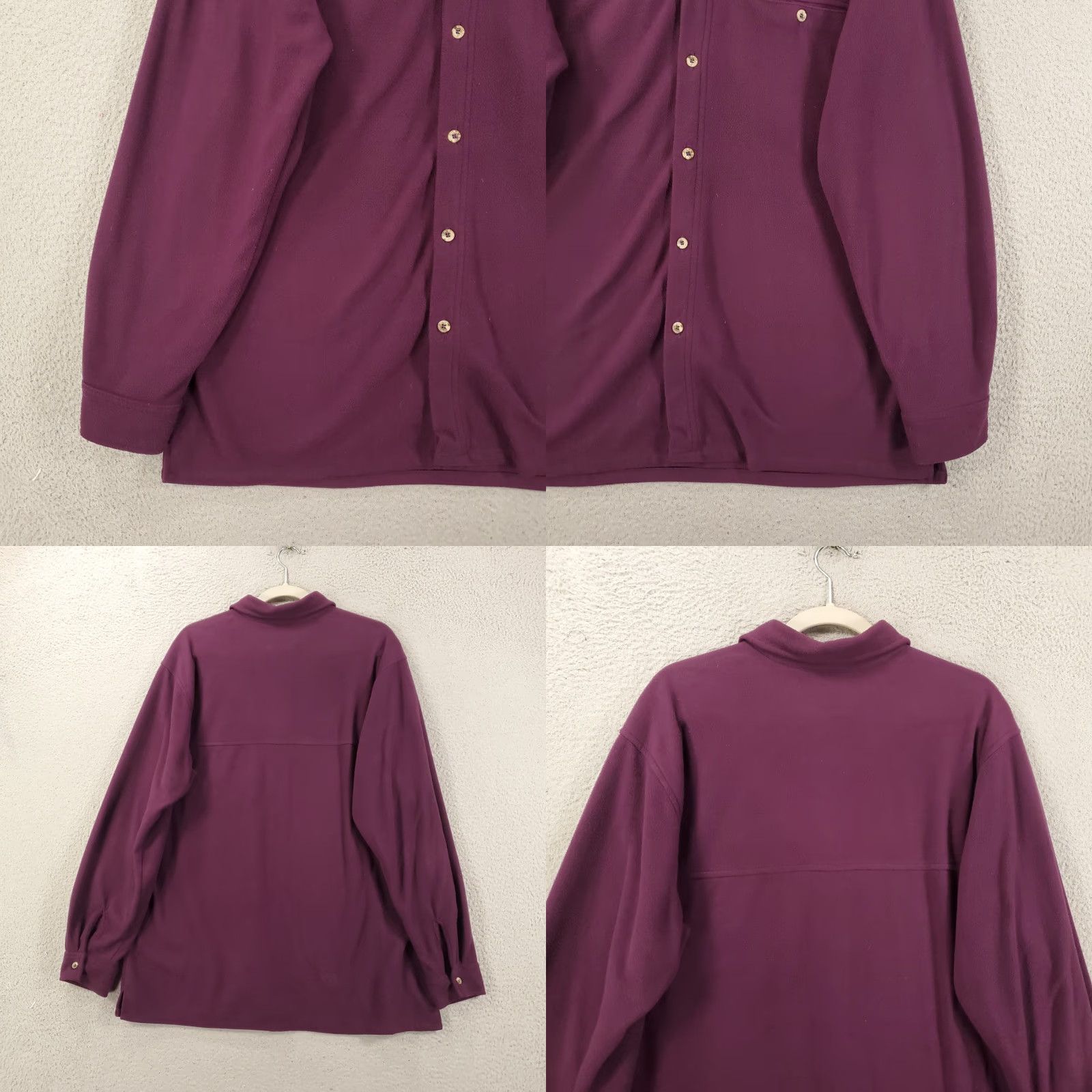 Vintage Sportif Shacket Mens Large Purple Fleece Polartec Long Sleeve Button Up Shirt Size US L / EU 52-54 / 3 - 8 Thumbnail