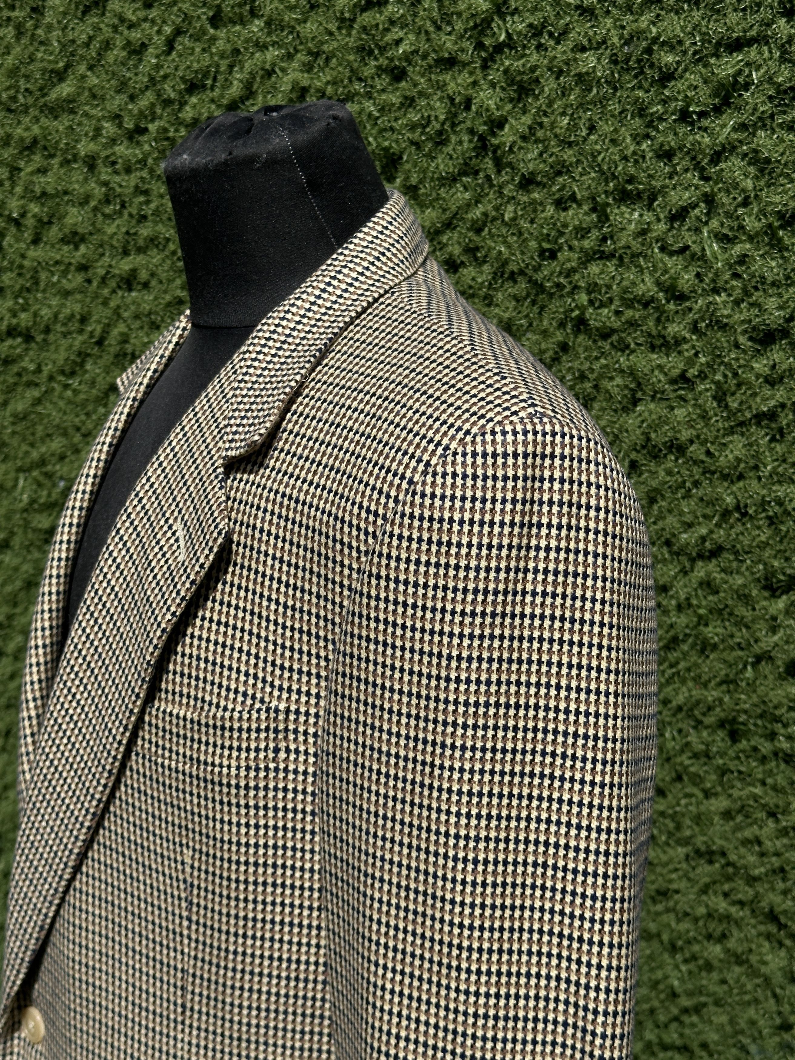 Ermenegildo Zegna Zegna Pure Cashmere Houndstooth Check 2 Button Blazer 50R EU Size 50R - 15 Thumbnail
