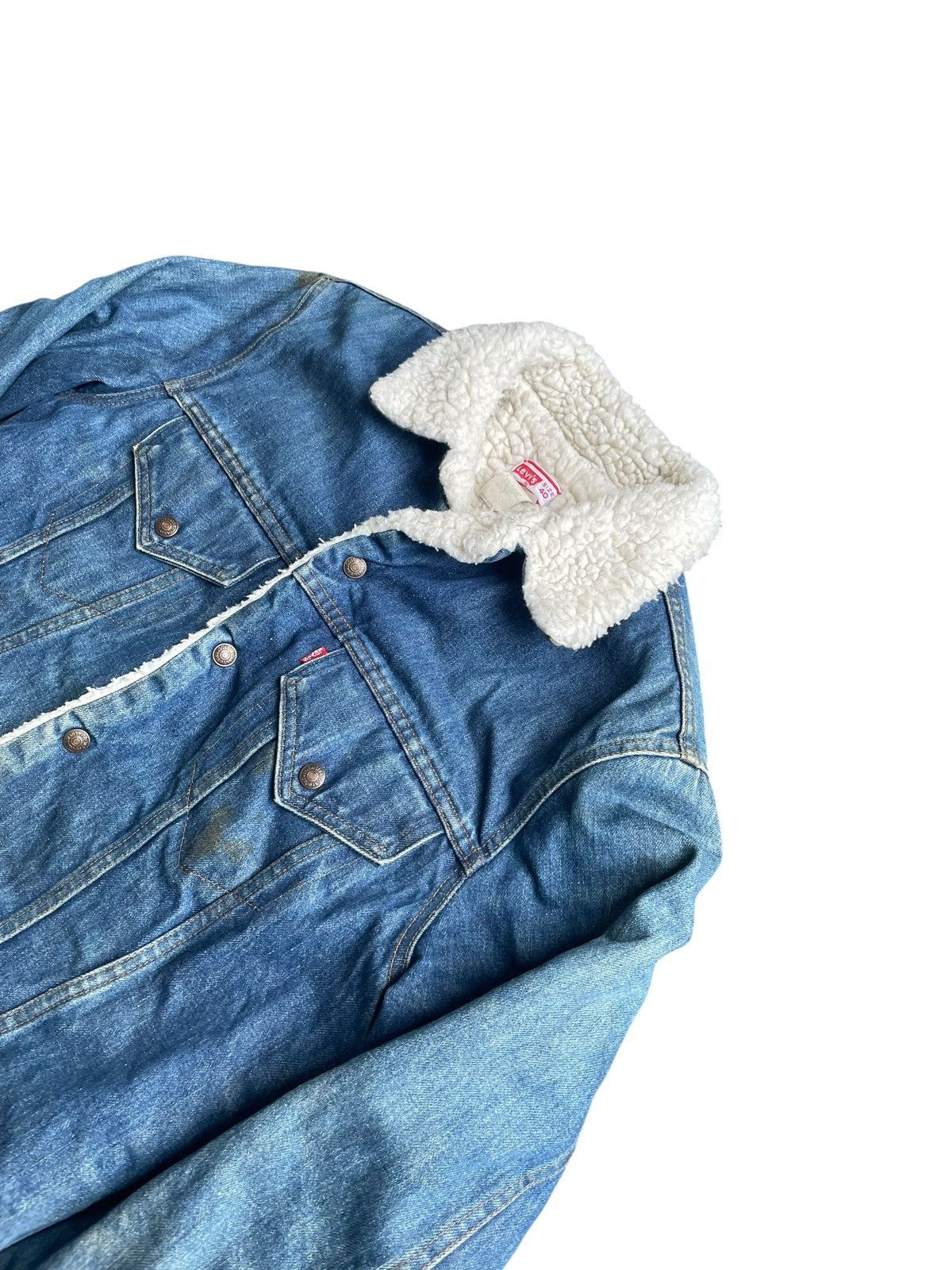 Levi's Vintage 70’s Levis 70605 Sherpa Denim Jacket Size US M / EU 48-50 / 2 - 2 Thumbnail
