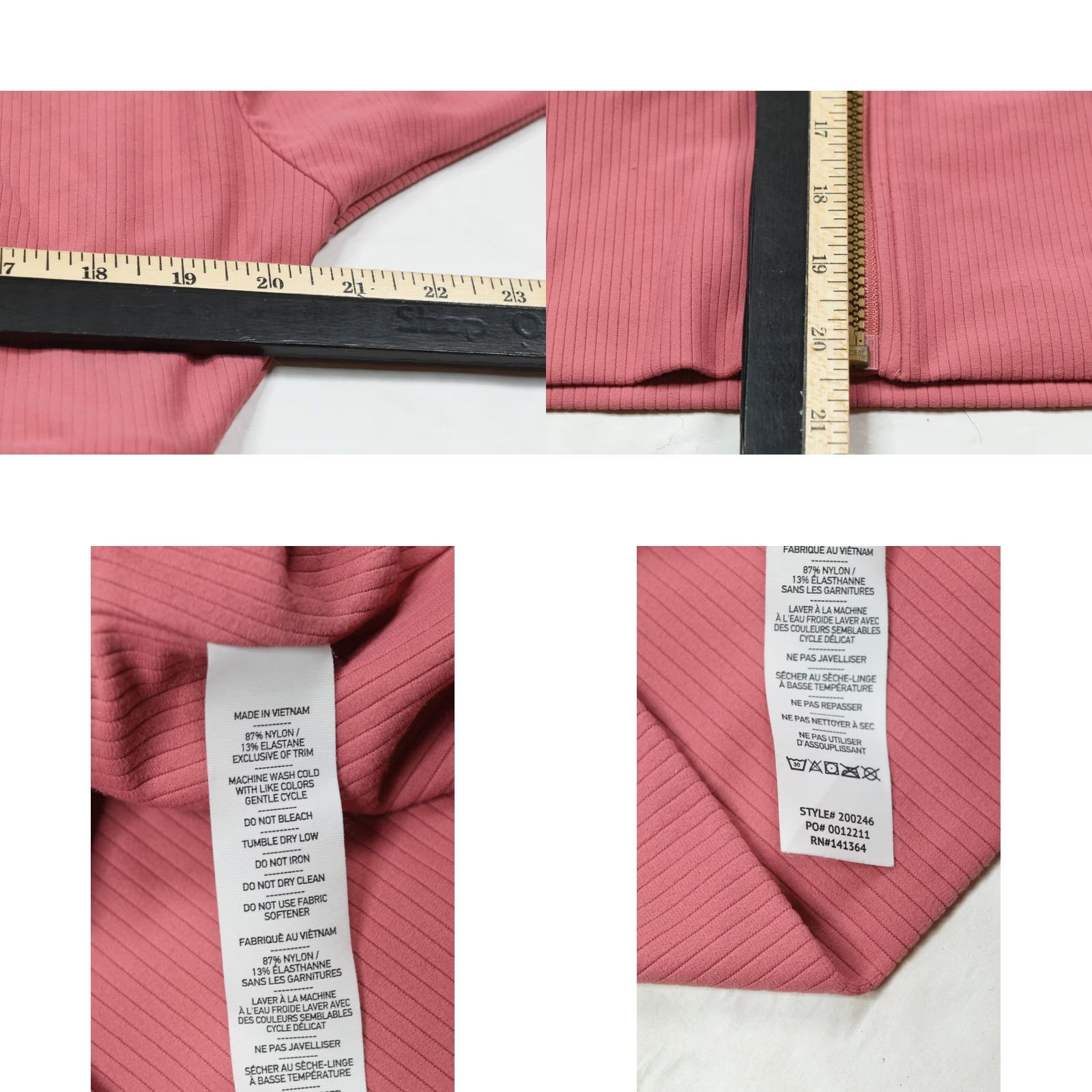 Rhone Rhone Ripple Full Zip Womens Medium Hibiscus Blush Long Sleeve Stretch Active Size M / US 6-8 / IT 42-44 - 8 Thumbnail