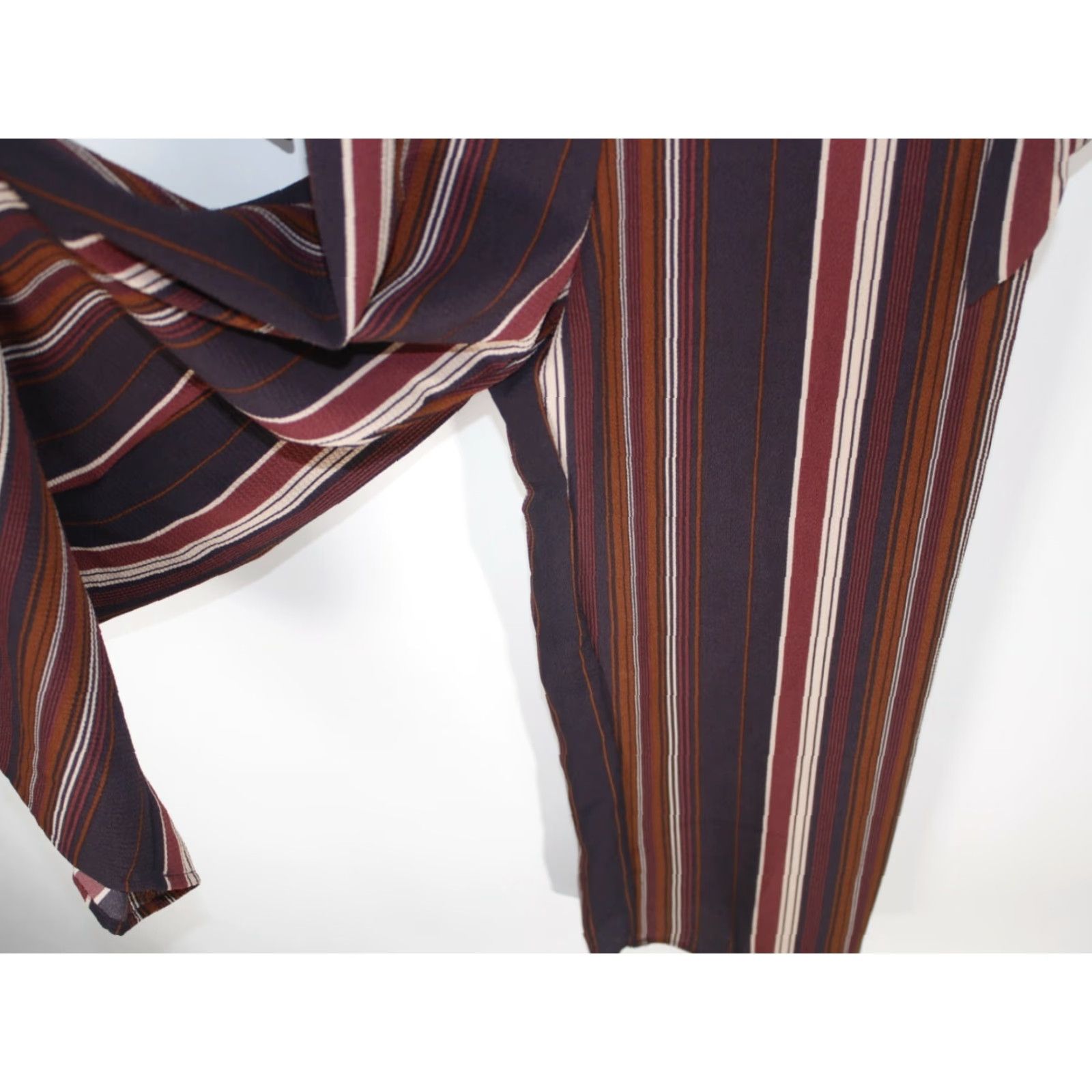 Vintage Xhilaration Womens Sleeveless Striped Brown Cropped Jumpsuit Medium NWT Size 32" / US 10 / IT 46 - 4 Thumbnail