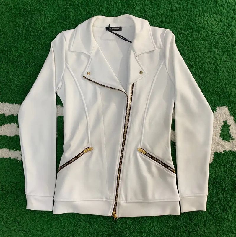 Versace Versace White Nylon Women's Jacket Size S 0089 Size S / US 4 / IT 40 - 1 Thumbnail