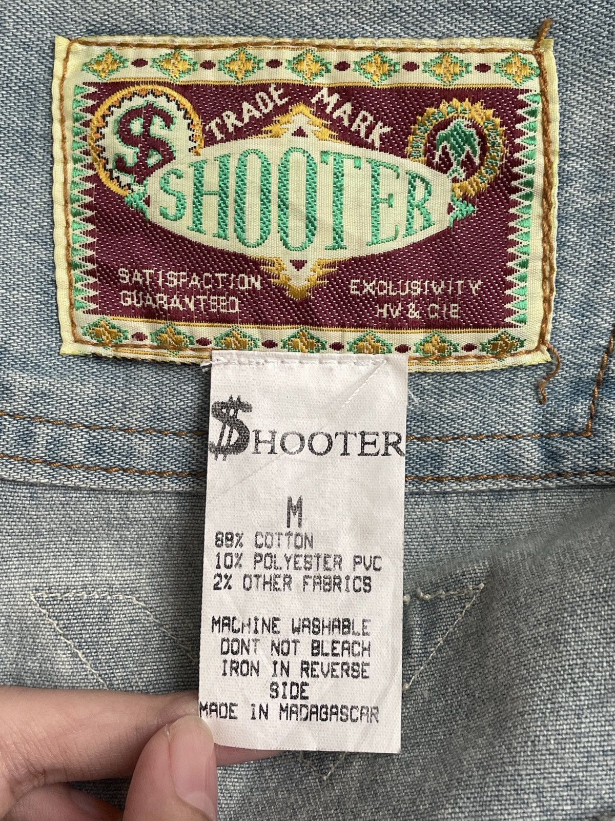 Japanese Brand × Vintage Vintage Shooter Western Denim Shirt 1980s Size US M / EU 48-50 / 2 - 10 Thumbnail