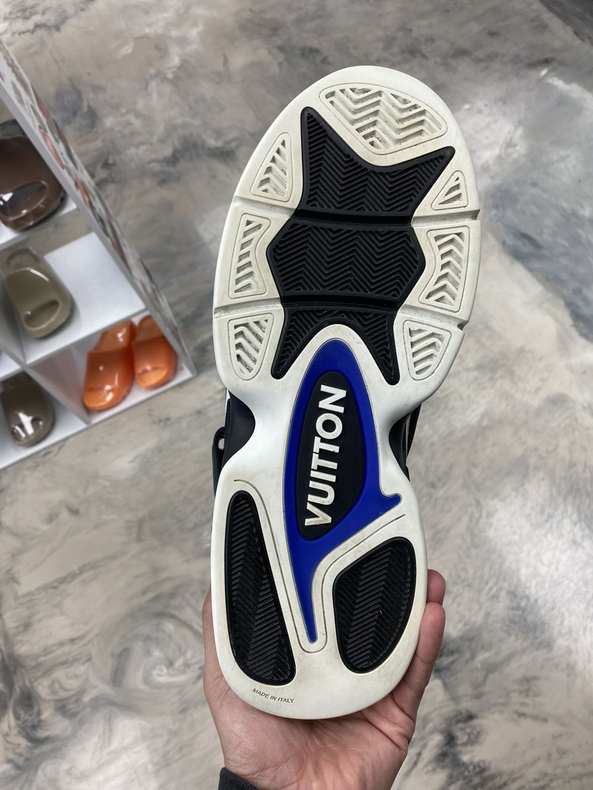 Louis Vuitton LV Trainer 2 black blue suede hi top 9.5 authentic rare Size US 9.5 / EU 42-43 - 8 Thumbnail