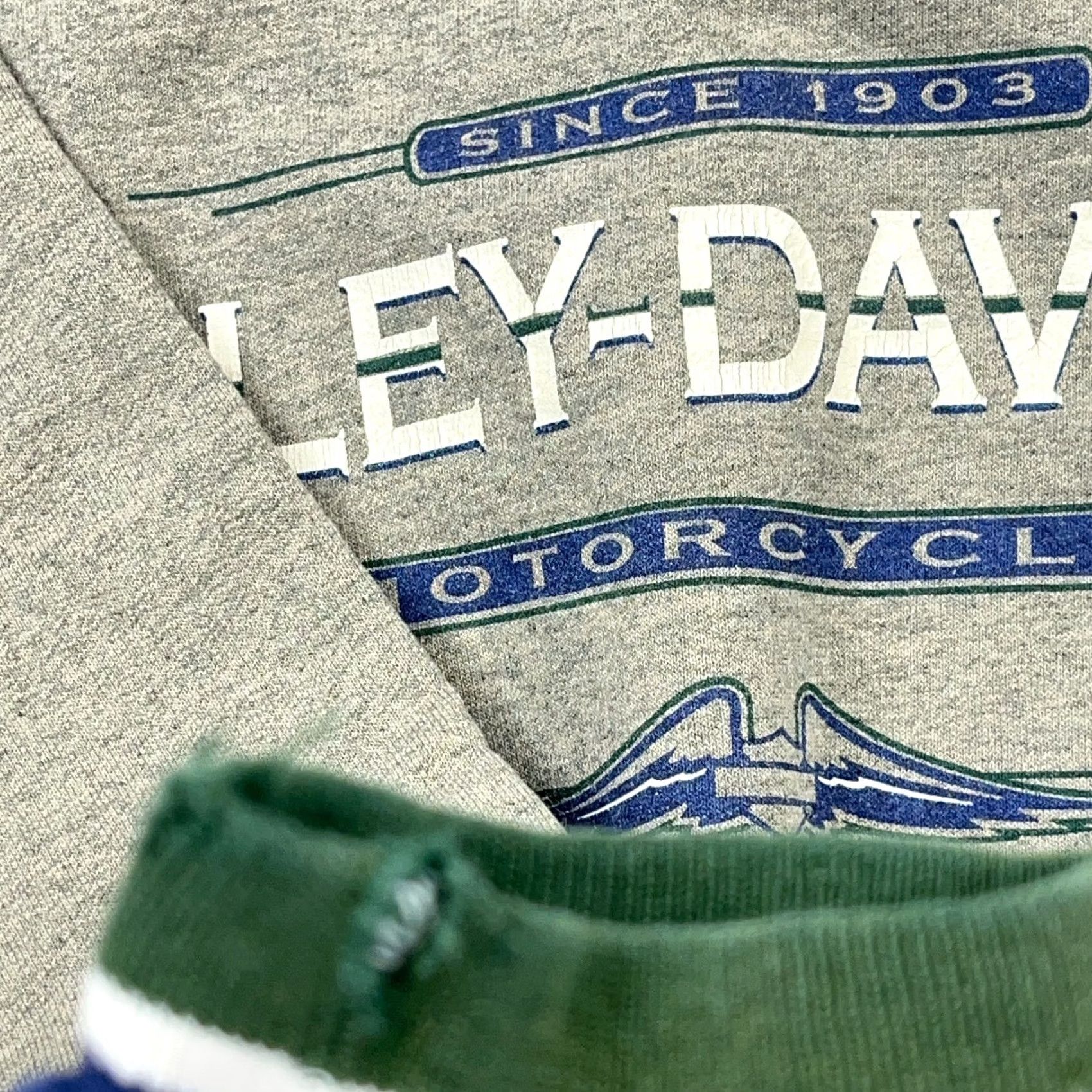 Harley Davidson VINTAGE Harley Davidson Sweatshirt Men Medium Green Crewneck Spellout 90s USA Size US M / EU 48-50 / 2 - 4 Thumbnail