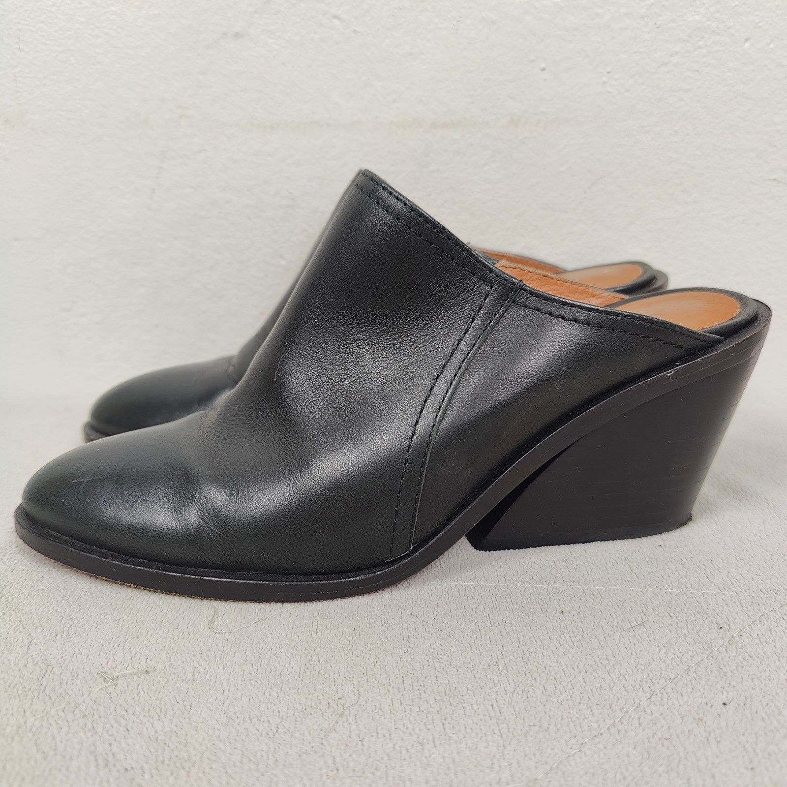 Frye Frye Serena Mules Womens 8.5 Black Leather Wedge Sandals Size US 8.5 / IT 38.5 - 7 Thumbnail