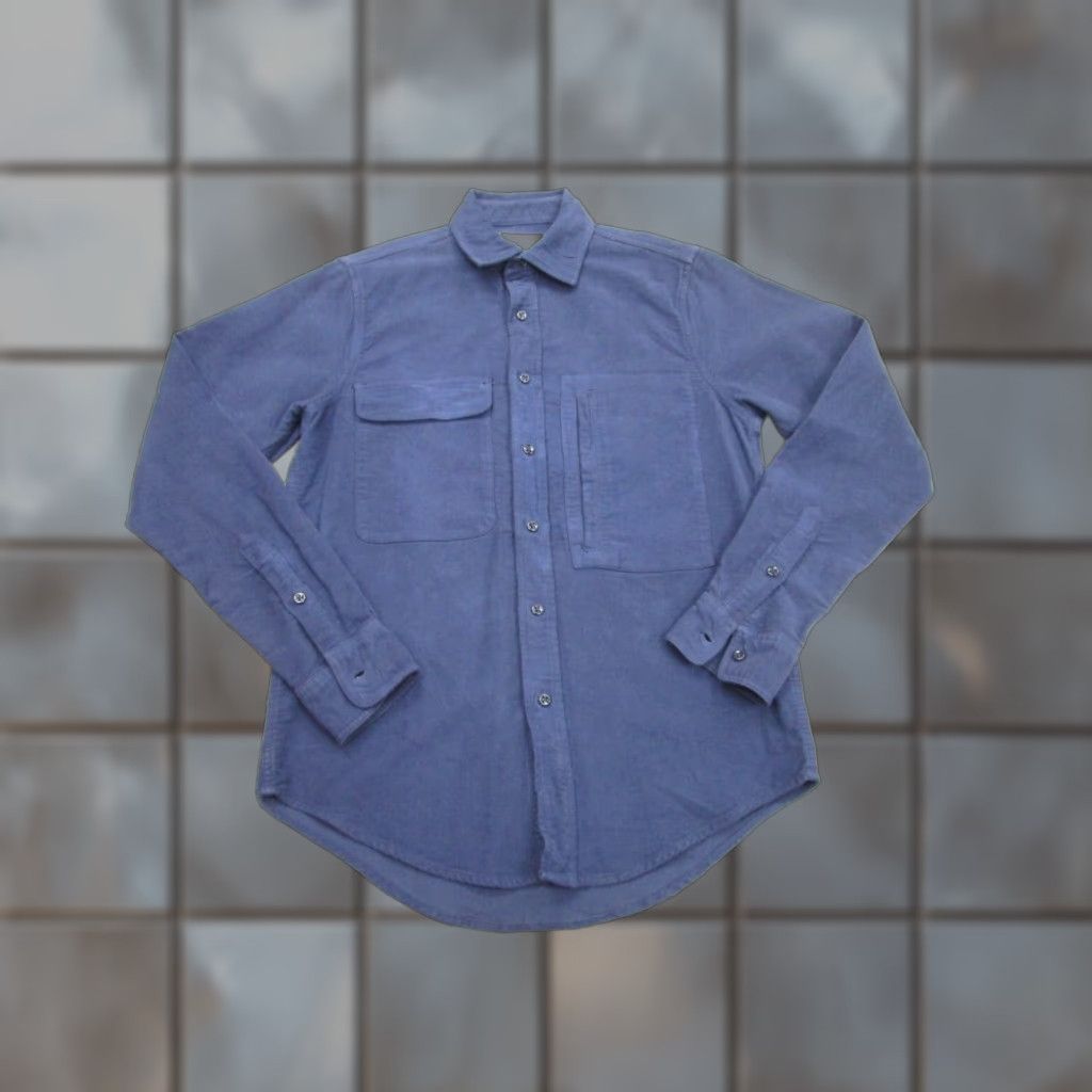 Adsum Adsum Mens Blue Heavy Flannel Shirt Small Long Sleeve Button Up Cotton Twill Size US S / EU 44-46 / 1 - 1 Thumbnail