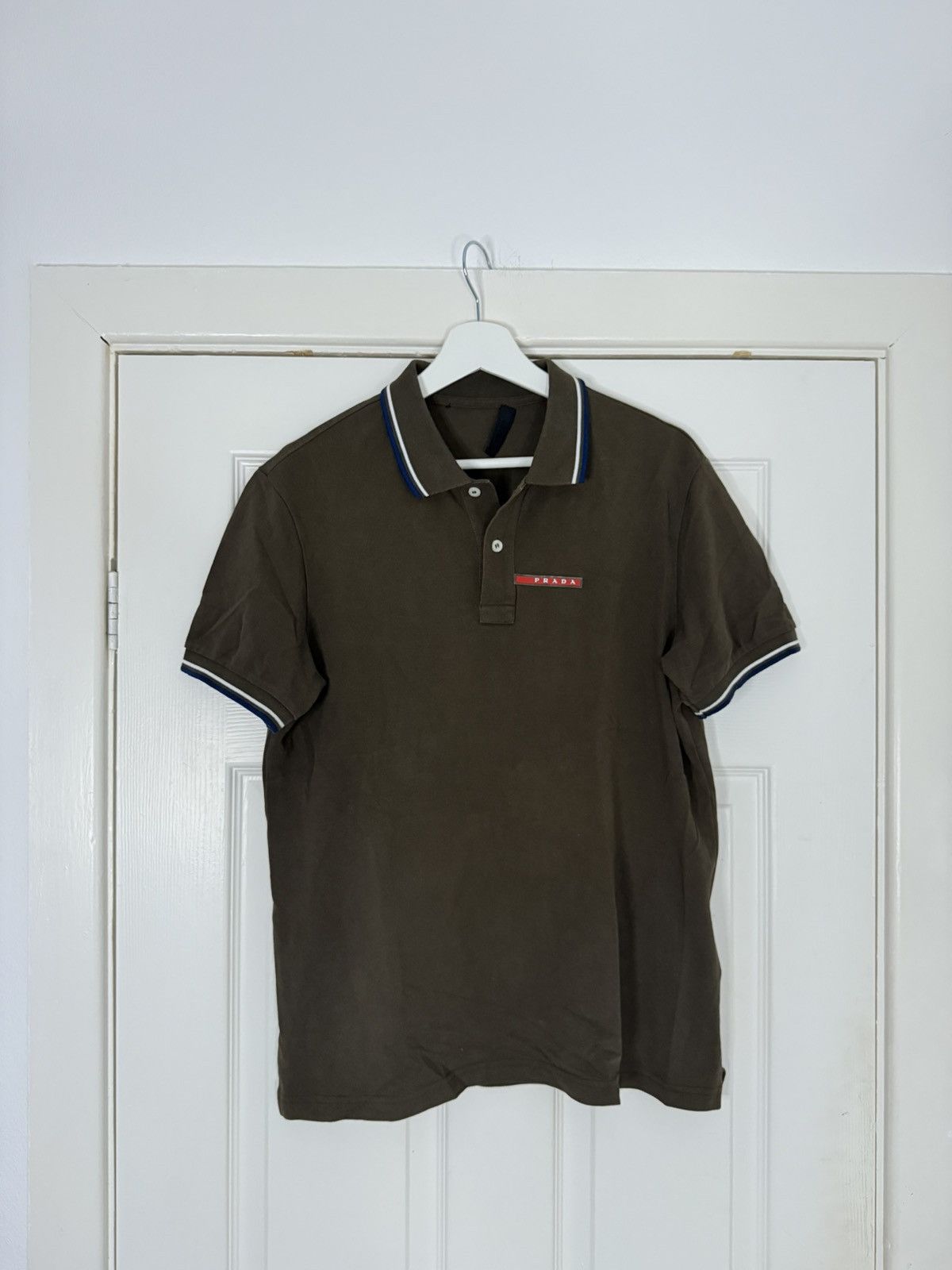 Prada Prada Polo Red Tab L Size Dark Green Perfect Condition Size US L / EU 52-54 / 3 - 1 Thumbnail