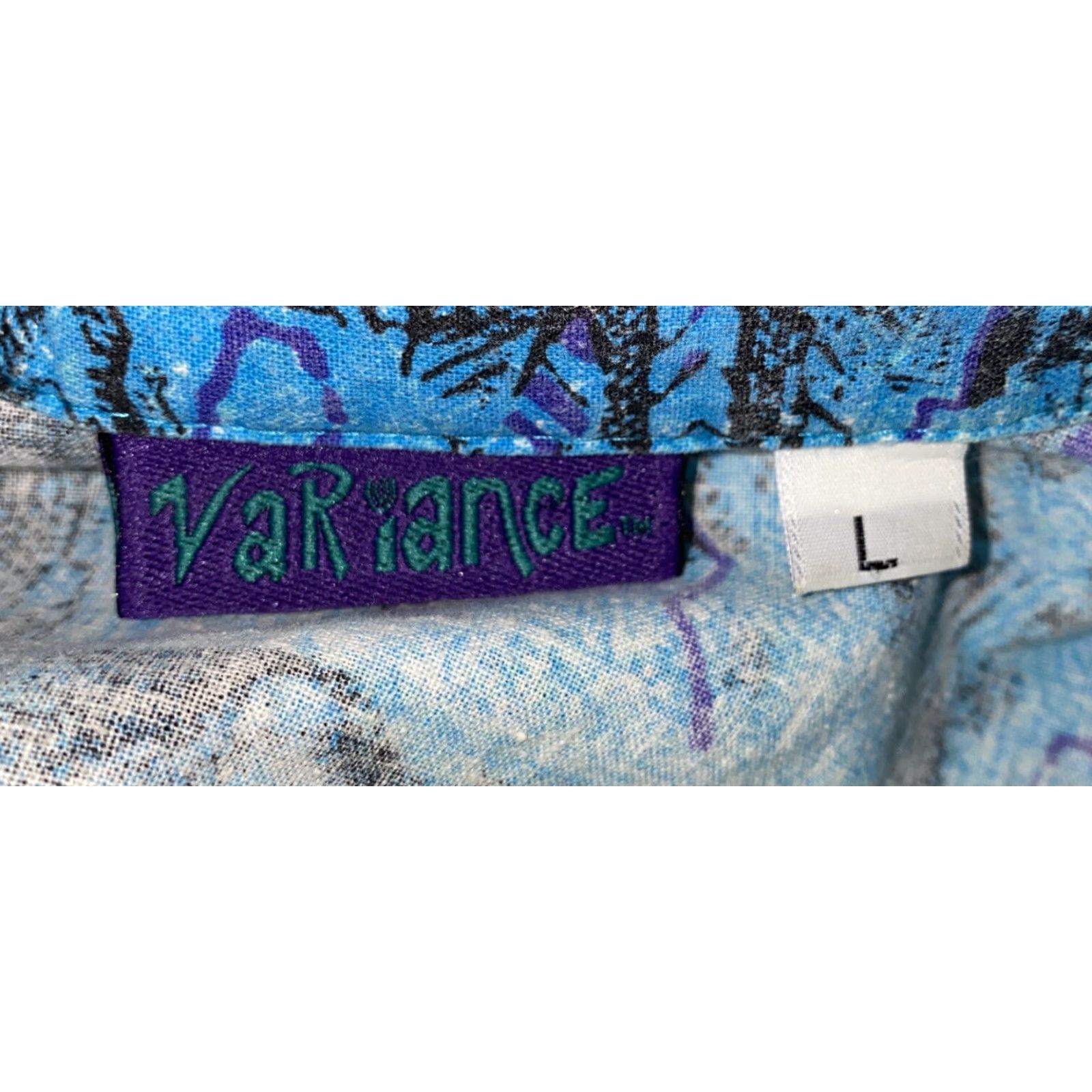 Vintage Vtg Variance Mens Blue Graphic Print Short Sleeve Hawaiian Shirt Size L Size US L / EU 52-54 / 3 - 6 Thumbnail