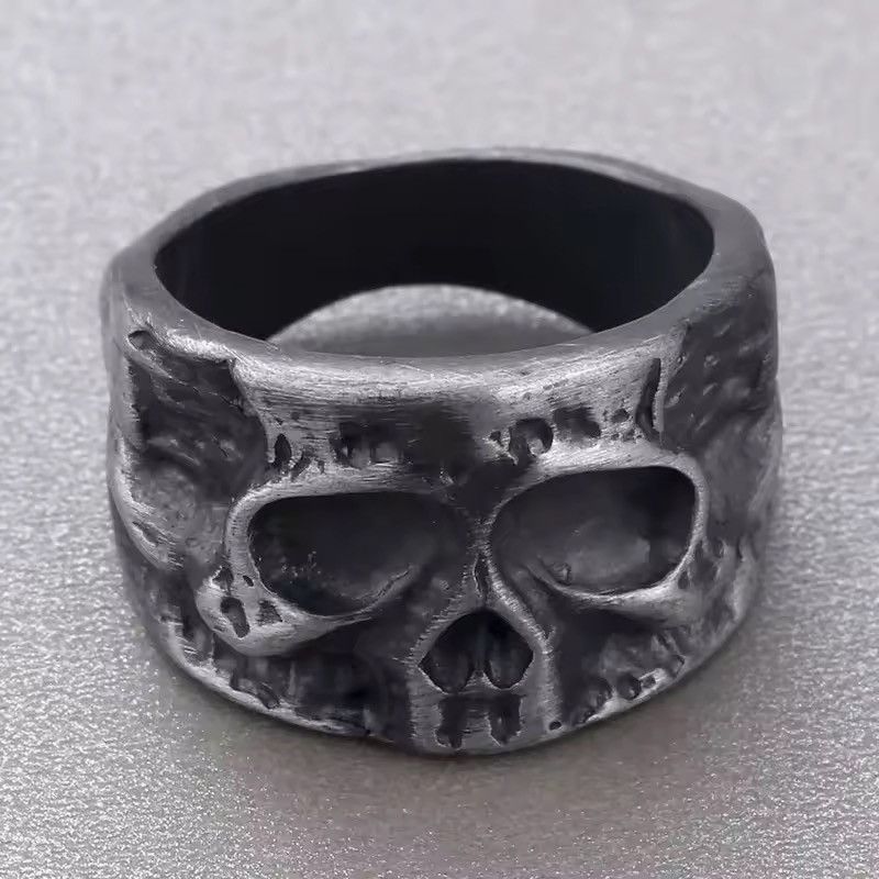 Jewelry Stainless Steel Skull Punk Ring Size ONE SIZE - 1 Thumbnail