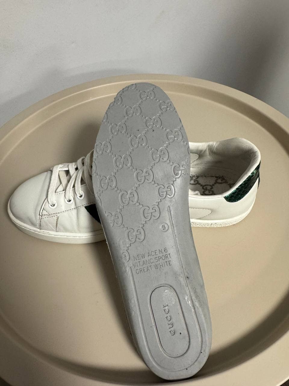 Gucci Gucci Ace Snake Embroidered Web Stripe Sneakers Size US 7 / EU 40 - 9 Thumbnail