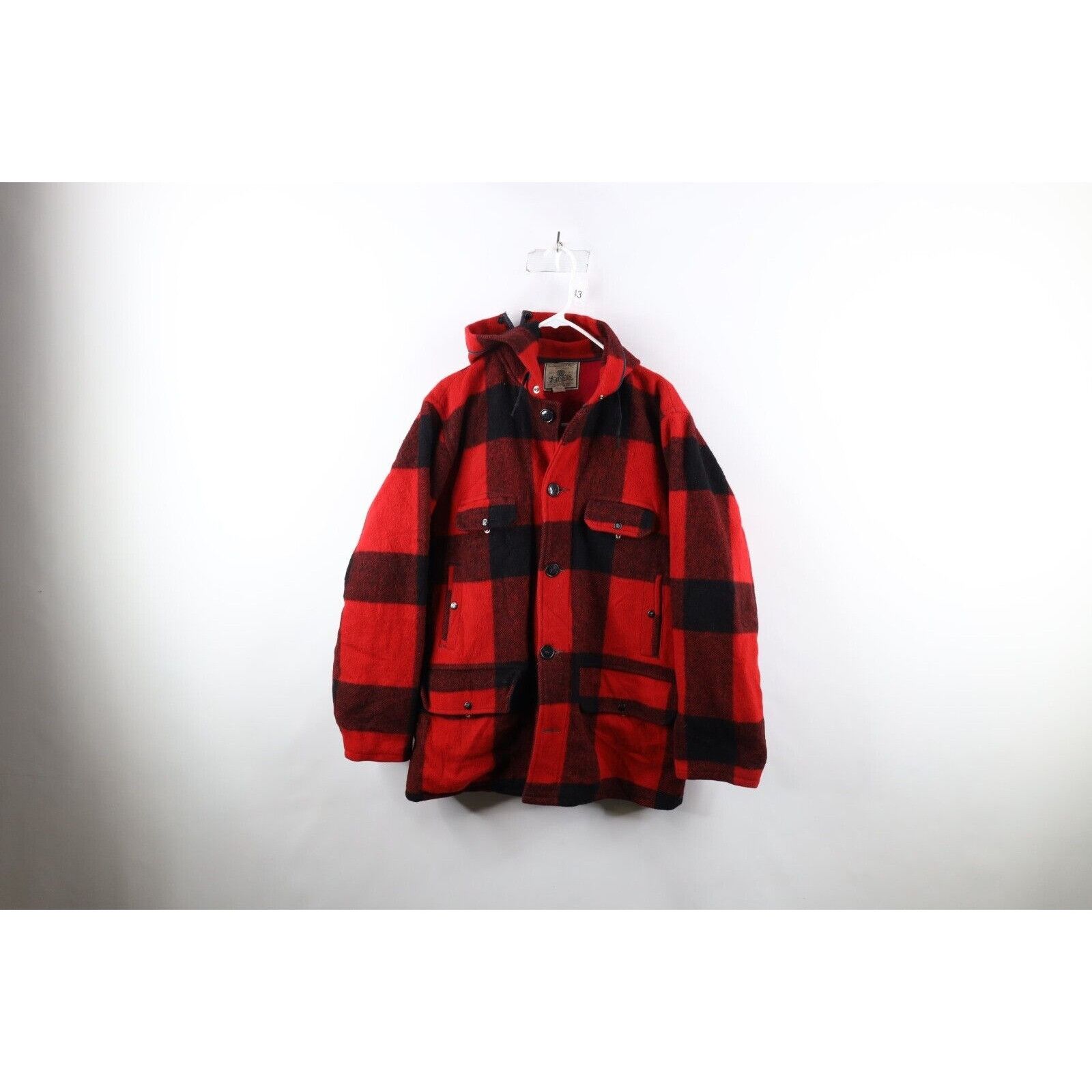 Vintage 50s 60s Streetwear Wool Mackinaw Hooded Cape Jacket