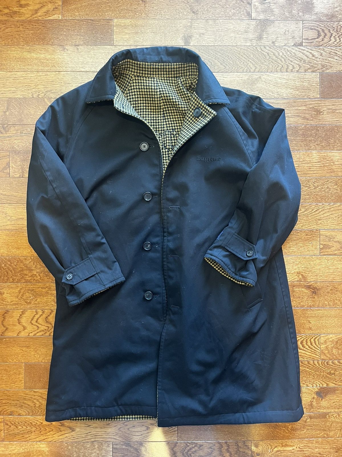 Supreme Reversible Houndstooth Overcoat