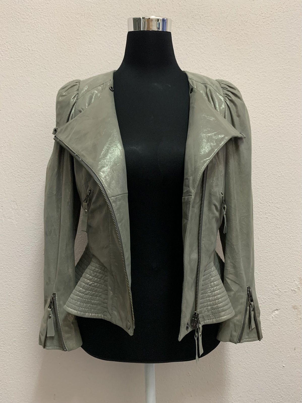 Japanese Brand FLAMMEUM Metalic Leather Jacket Size S / US 4 / IT 40 - 3 Thumbnail