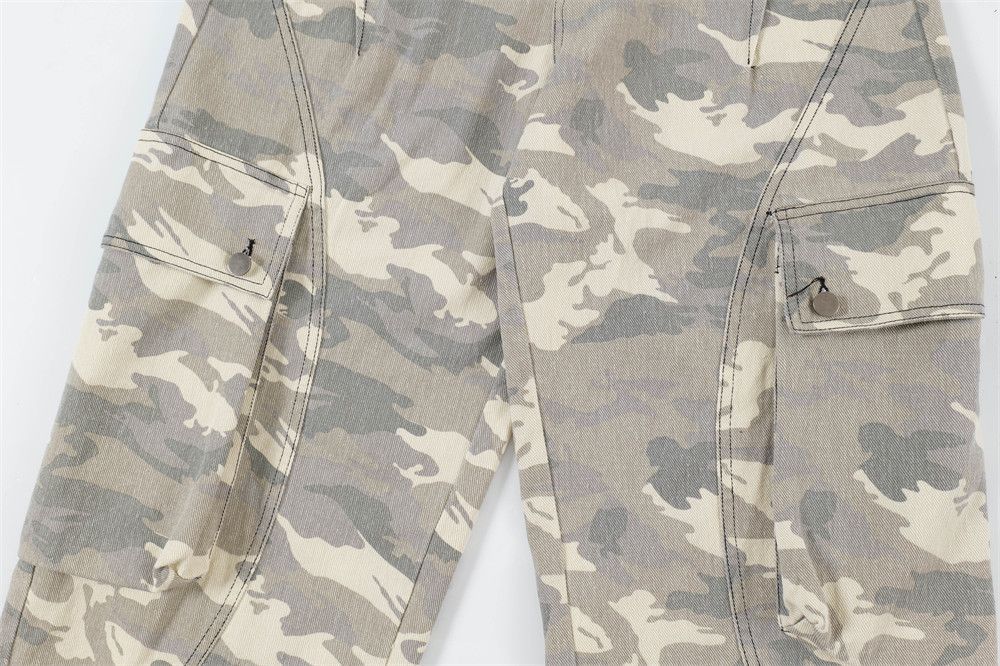 Jean Men's high street hip-hop wide-leg camouflage work trousers Size US 32 / EU 48 - 4 Thumbnail
