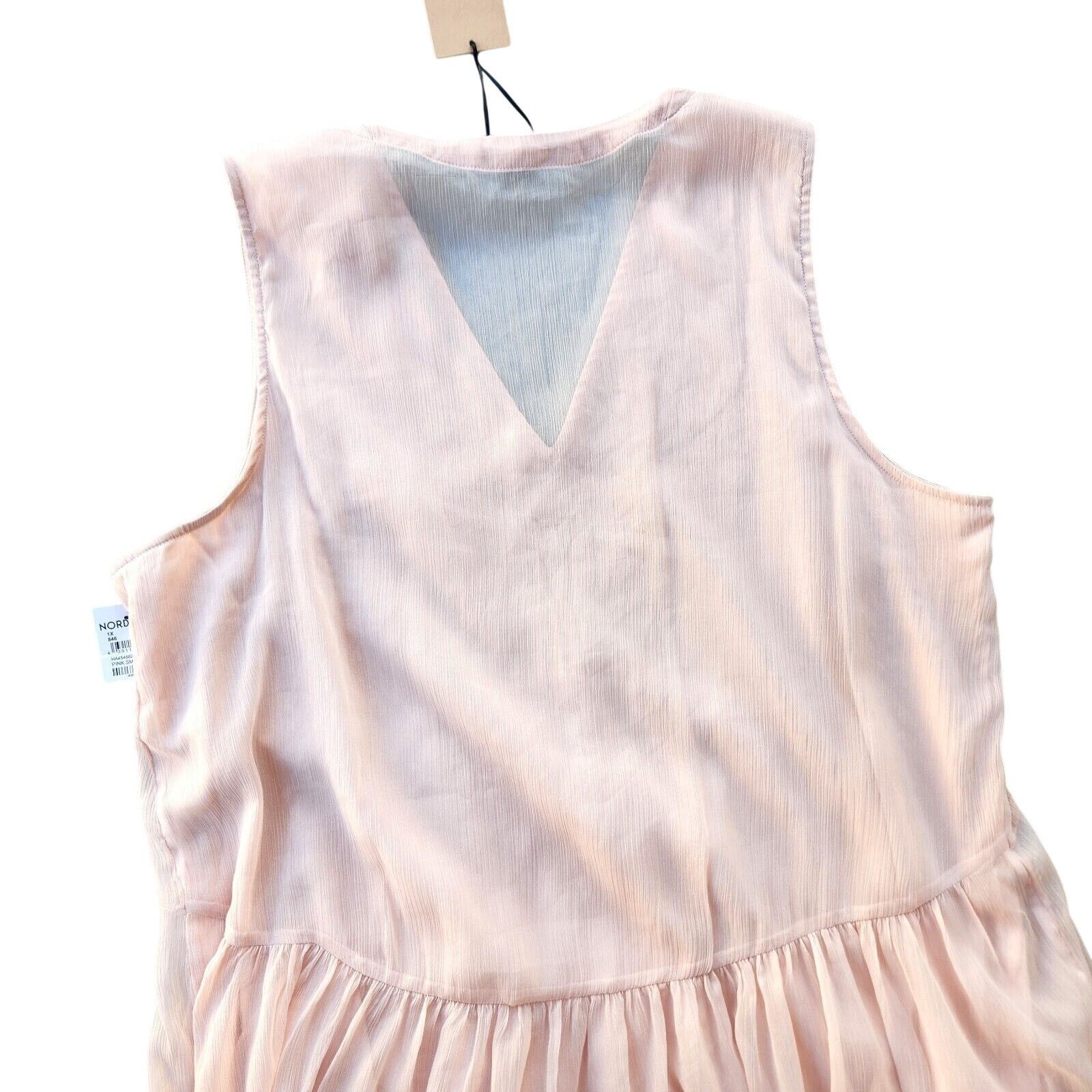 Univibe Halogen Women Pink V-Neck Layered Chiffon Midi Dress Size XL Size XL / US 12-14 / IT 48-50 - 5 Thumbnail