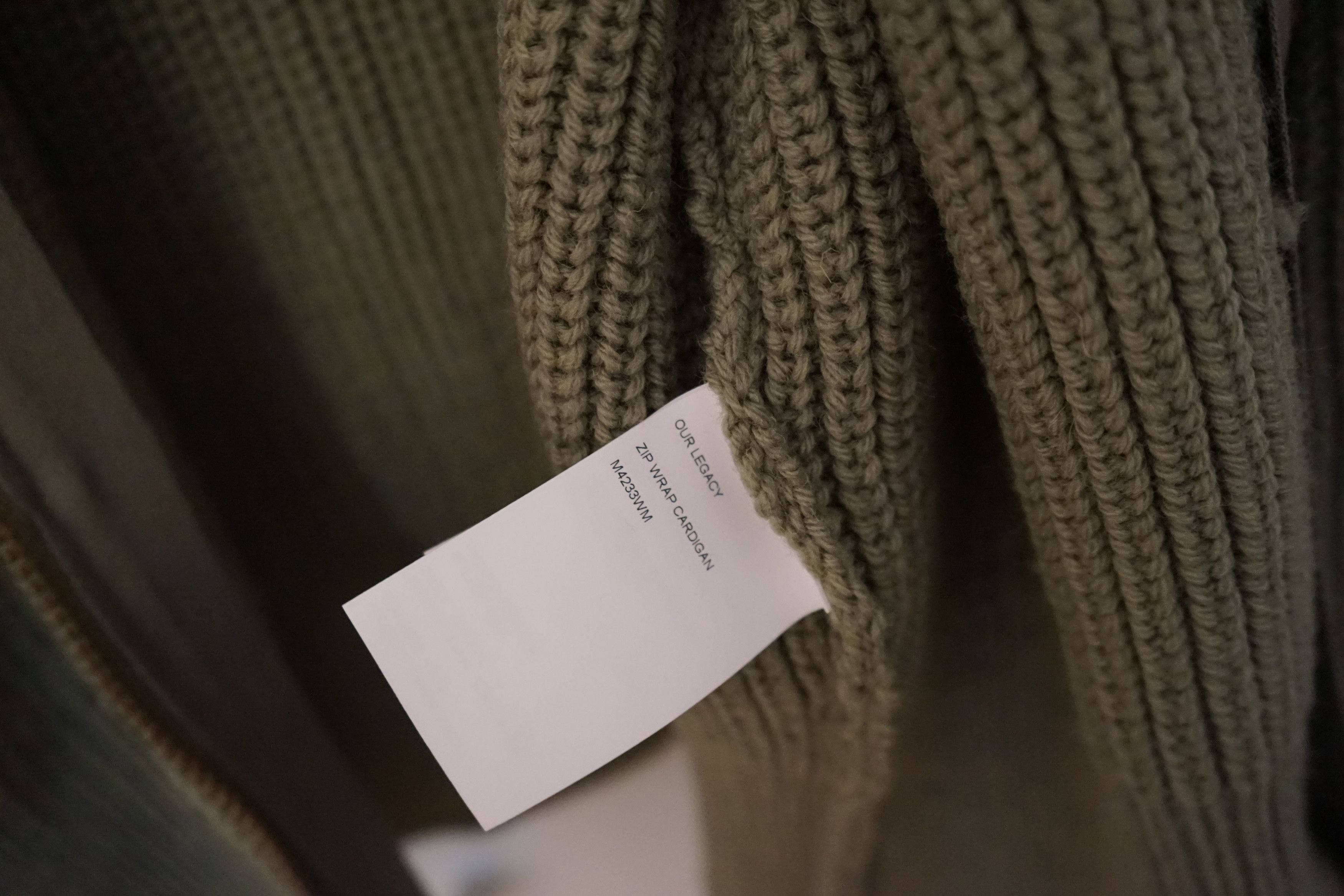 Our Legacy AW22 Grail Zip Wrap Cardigan Quotidia Green 46