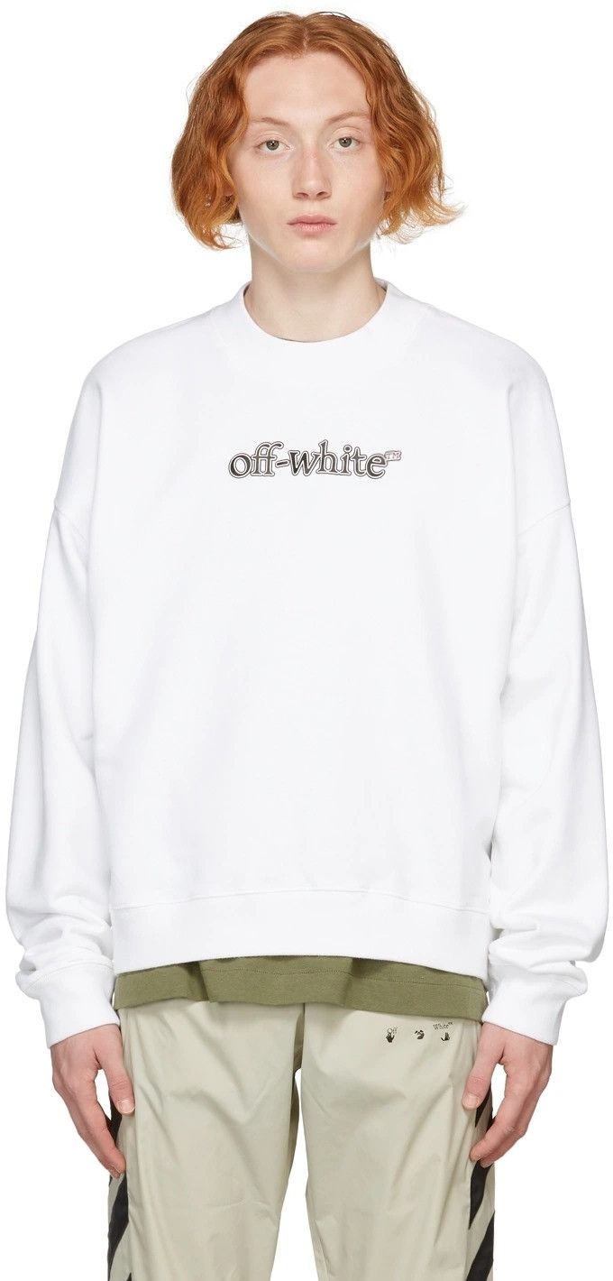 Off-White White Slanted Logo Oversized Skate Sweatshirt Size US S / EU 44-46 / 1 - 2 Thumbnail