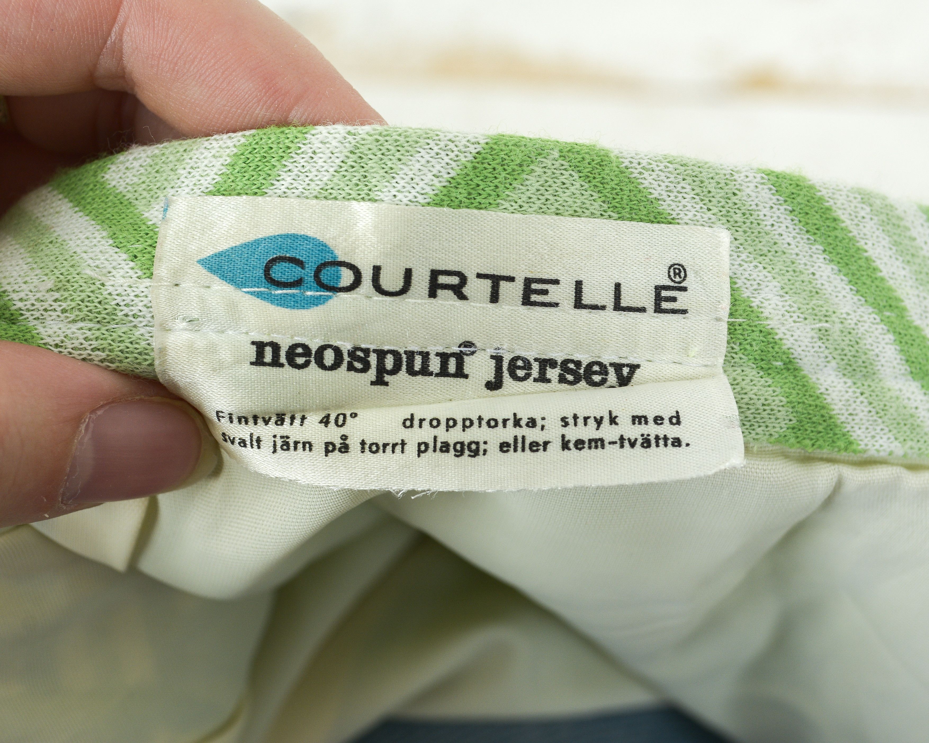 Other × Vintage Courtelle Jersey Summer Skirt Above The Knee Mini Pinstriped Size 26" / US 2 / IT 38 - 6 Thumbnail