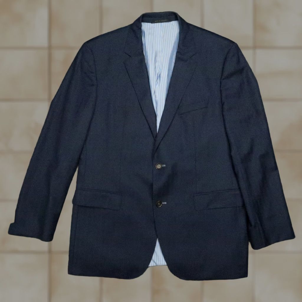 Hugo Boss HUGO BOSS Blazer Men 44R Blue Wool Lanificio Tesse Biella Suit Jacket Coat Jacket/Coat Blue Wool Solid Notch 2 Button Double-Vented Regular 44R Mens Size 44R - 1 Thumbnail