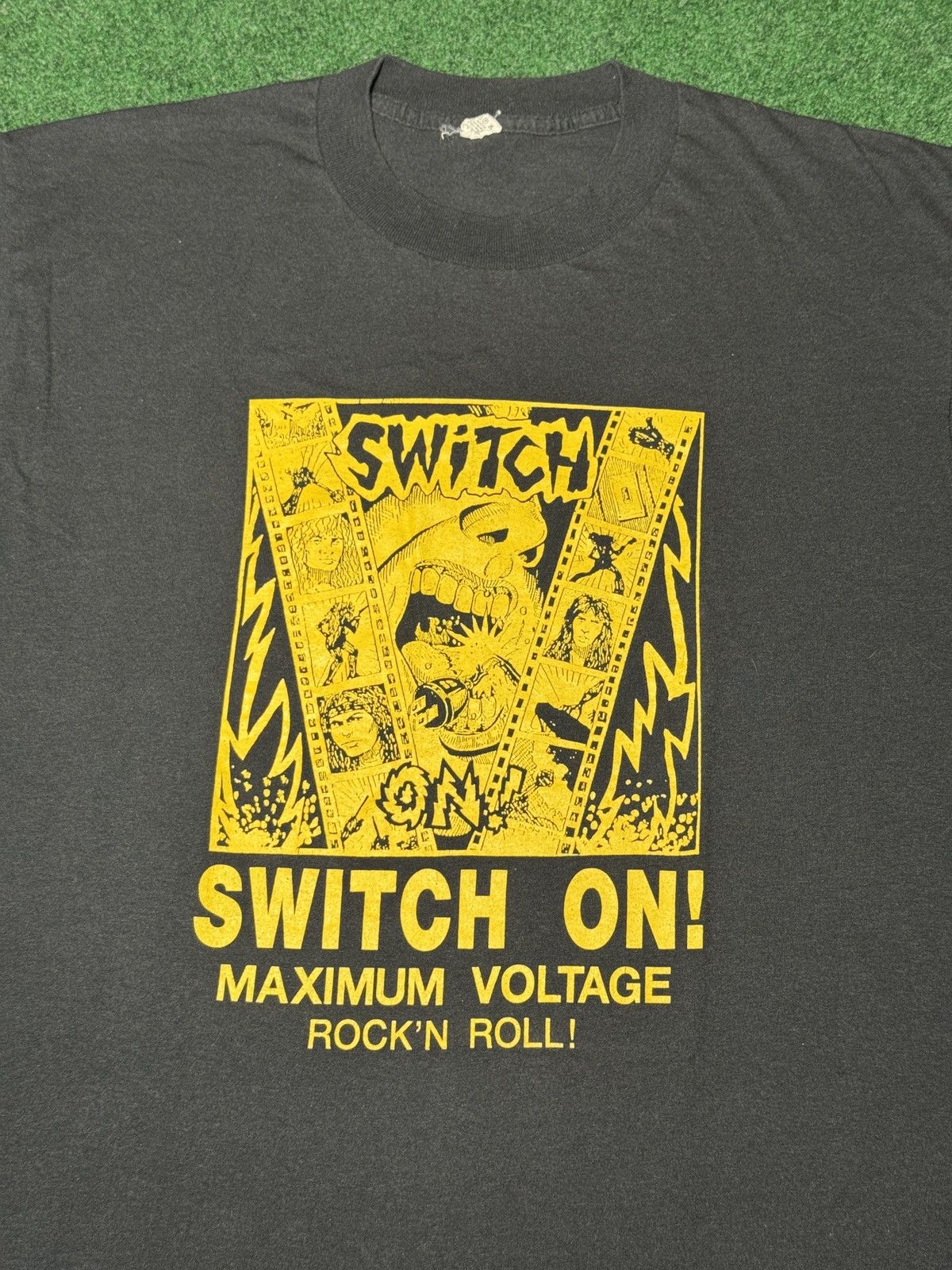 Band Tees × Vintage Vtg 80s Switch On Maximum Voltage Rock N Roll RARE T Shirt Size US XL / EU 56 / 4 - 2 Thumbnail