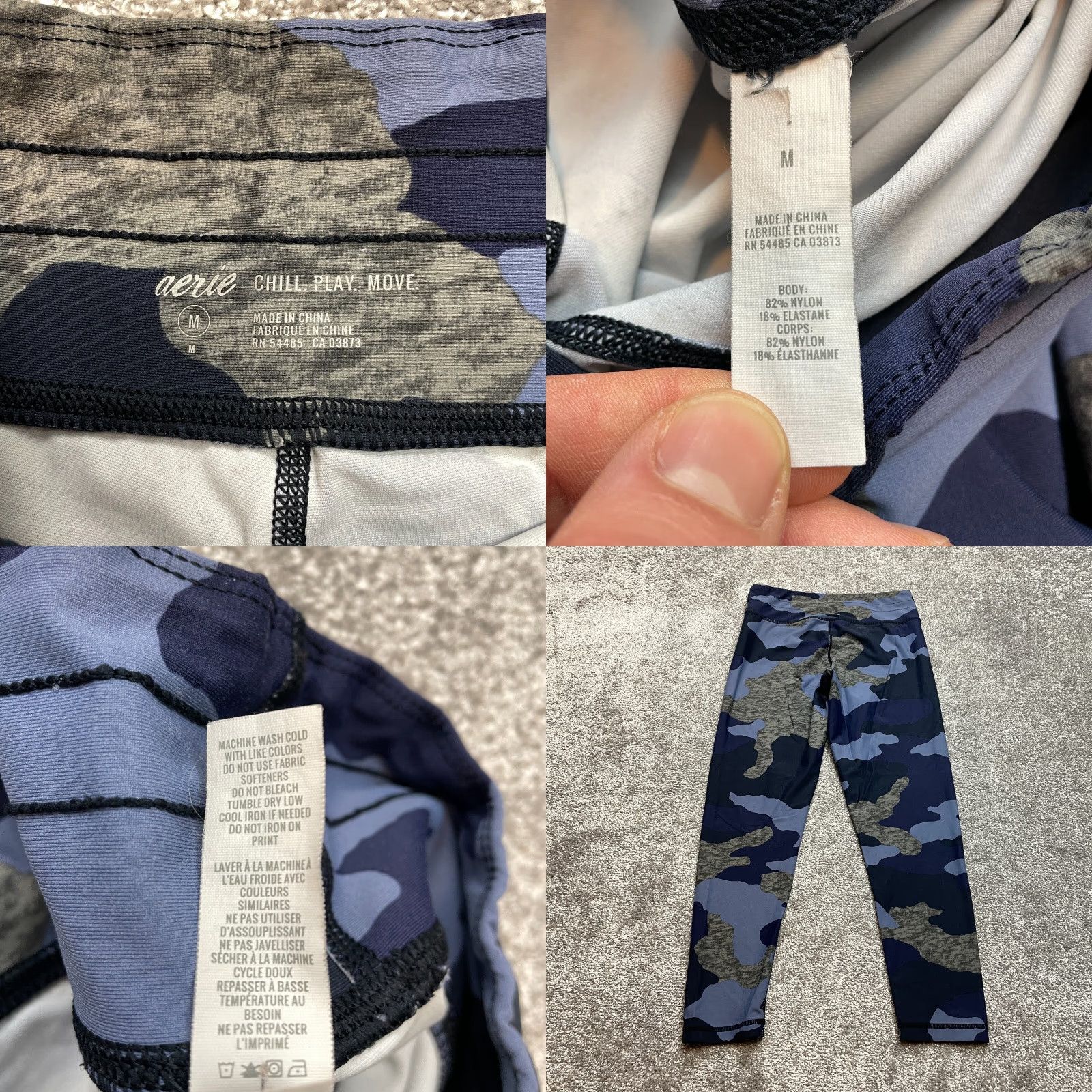 Vintage Aerie Leggings Womens M Nylon Stretch Compression Blue Camo 25 in Inseam Tapered Sports Activewear Shoes? Size 32" / US 10 / IT 46 - 8 Thumbnail
