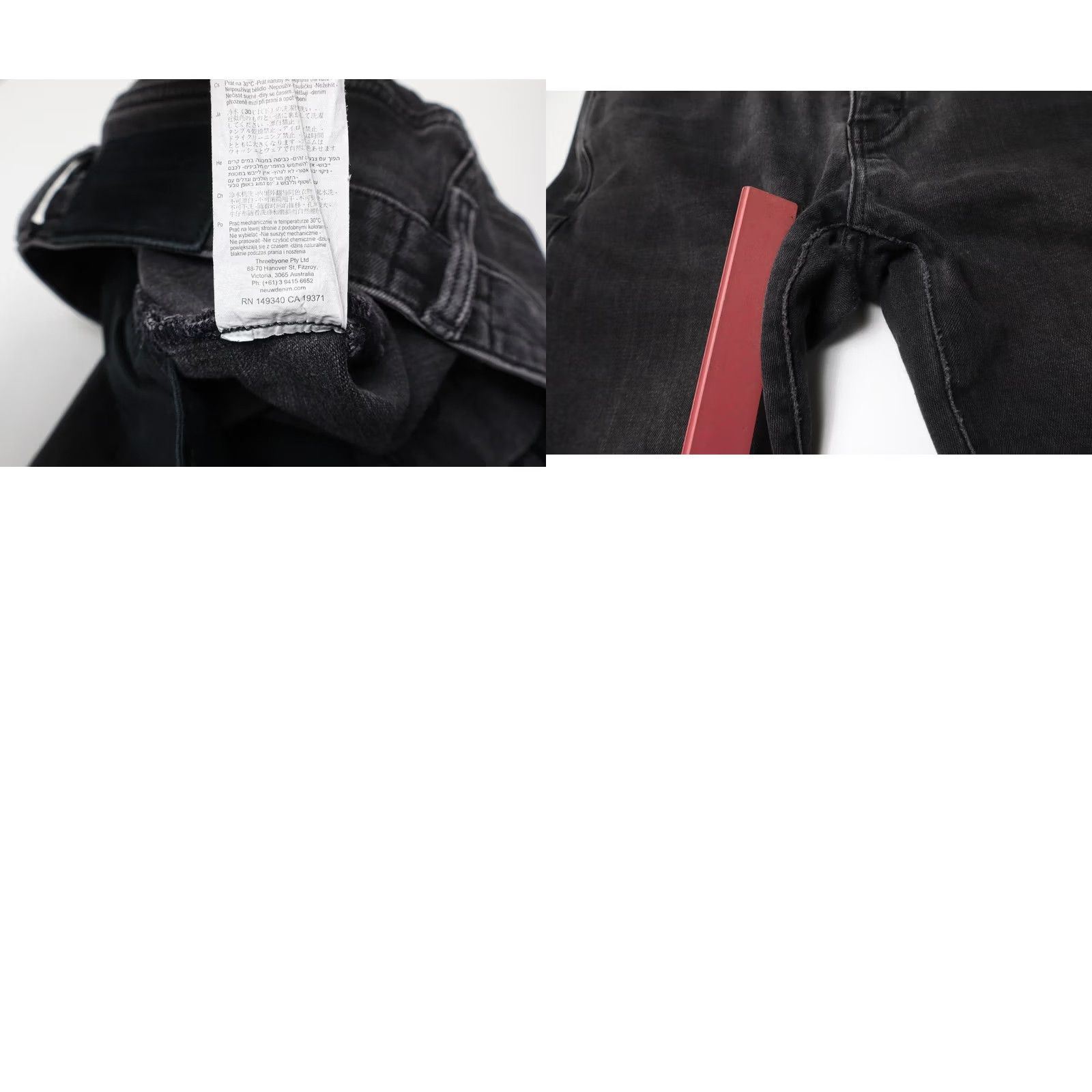 Vintage Neuw Lou Slim Fit Jeans Men's W30/L30 Washed Black Faded Button Fly Stretchy Size US 30 / EU 46 - 8 Thumbnail
