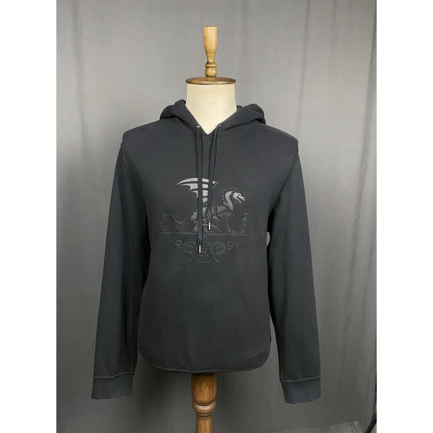 Hermes MINT! Hermes Big Logo Auth Men's Black Hoodie Sweater Size 2 Size US XXL / EU 58 / 5 - 1 Thumbnail