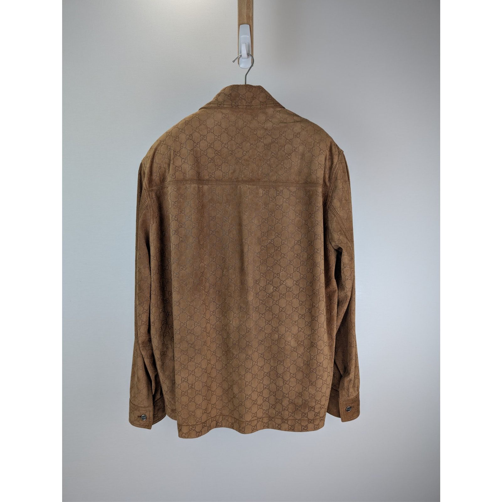 Gucci o1rshd1 Embossed GG Suede Jacket in Camel / Beige Size US M / EU 48-50 / 2 - 11 Thumbnail